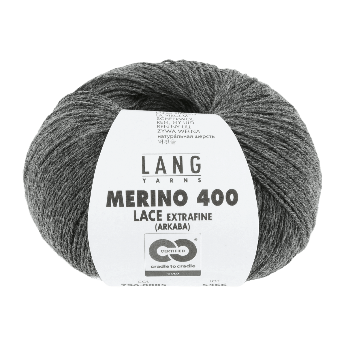 Lang Yarns Yarn Dark Grey Mélange LANGYARNS | Merino 400 Lace | Sock / Baby | 796