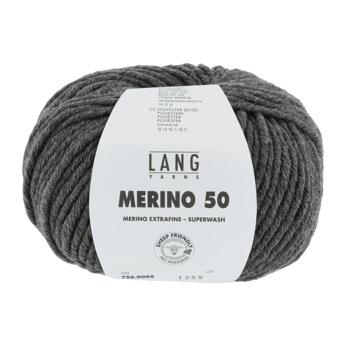 Lang Yarns Yarn Dark Grey Mélange LANGYARNS | Merino 50 | Chunky | 756