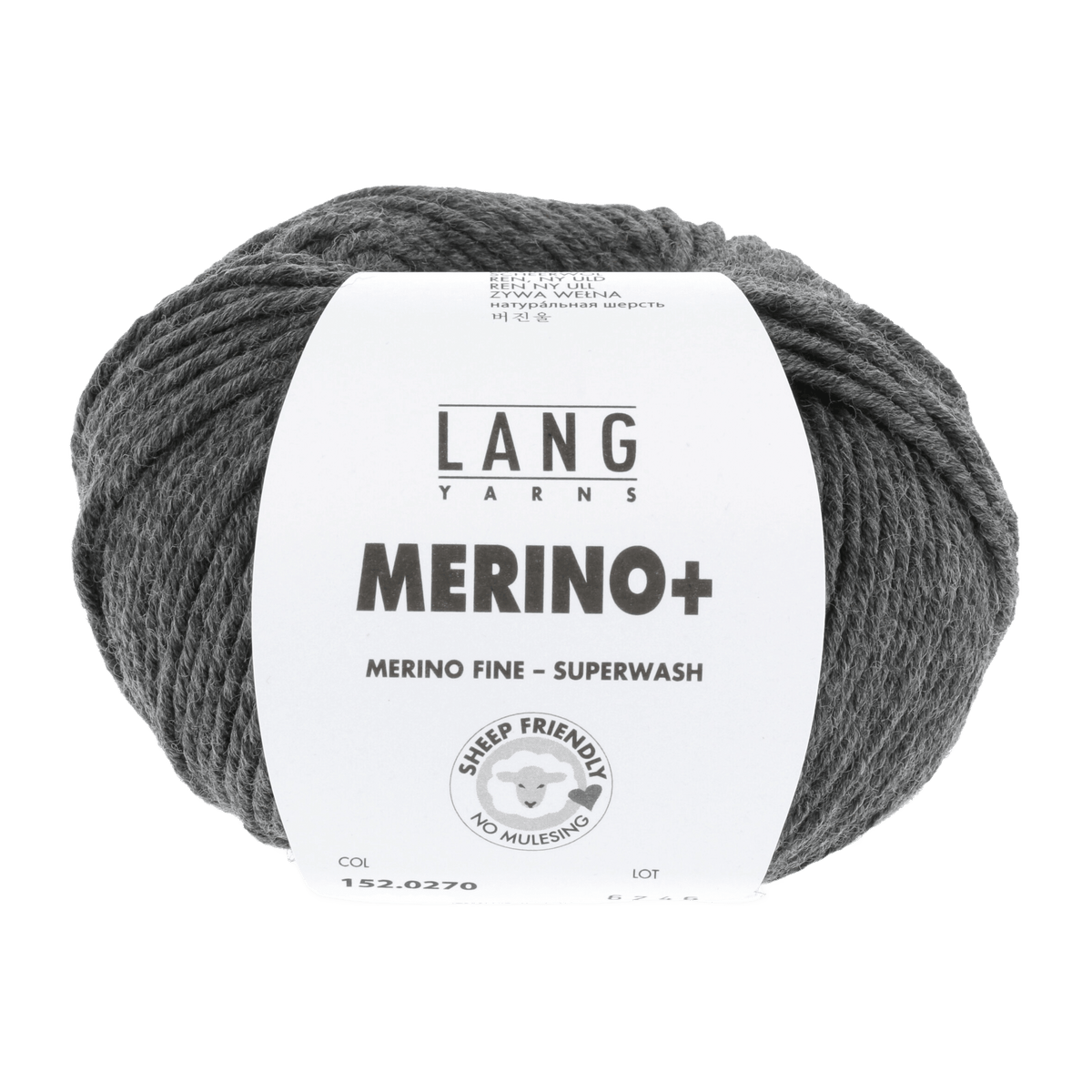 Lang Yarns Yarn Dark Grey Mélange LANGYARNS | Merino+ | Worsted / Aran | 152