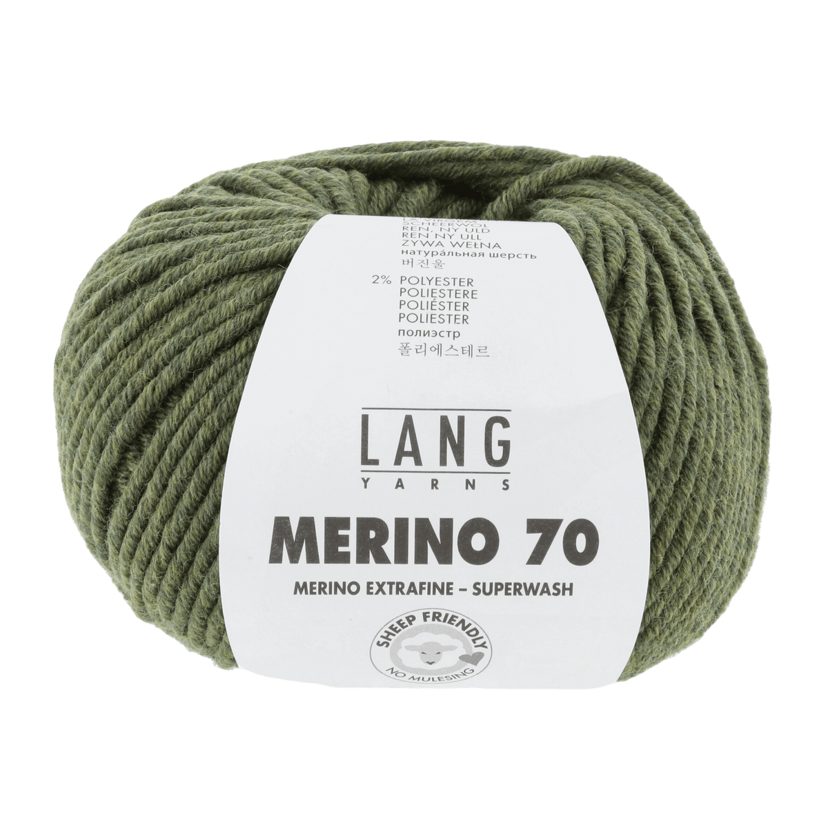 Lang Yarns Yarn Dark Olive Mélange LANGYARNS | Merino 70 | Chunky | 733