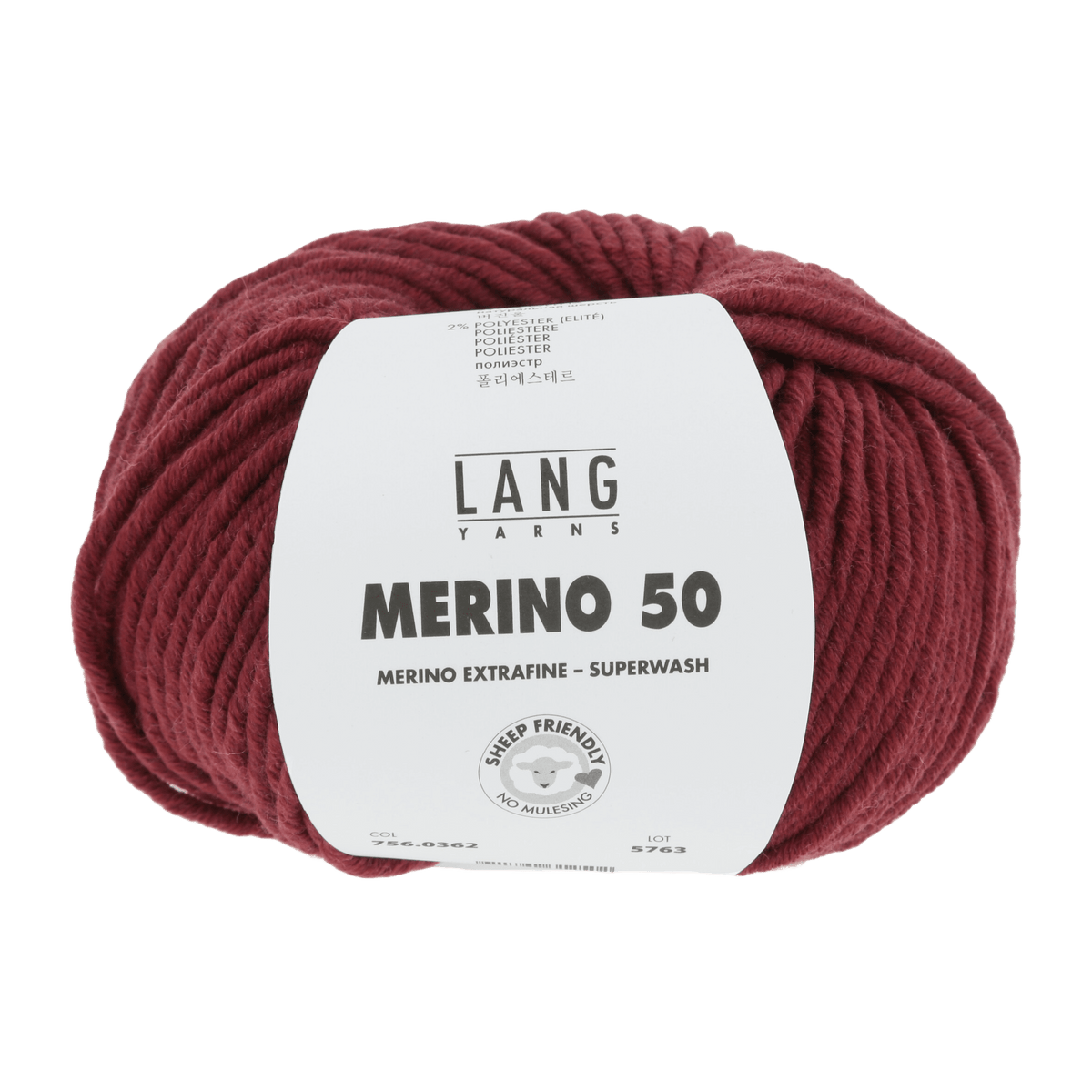 Lang Yarns Yarn Dark Red Mélange LANGYARNS | Merino 50 | Chunky | 756