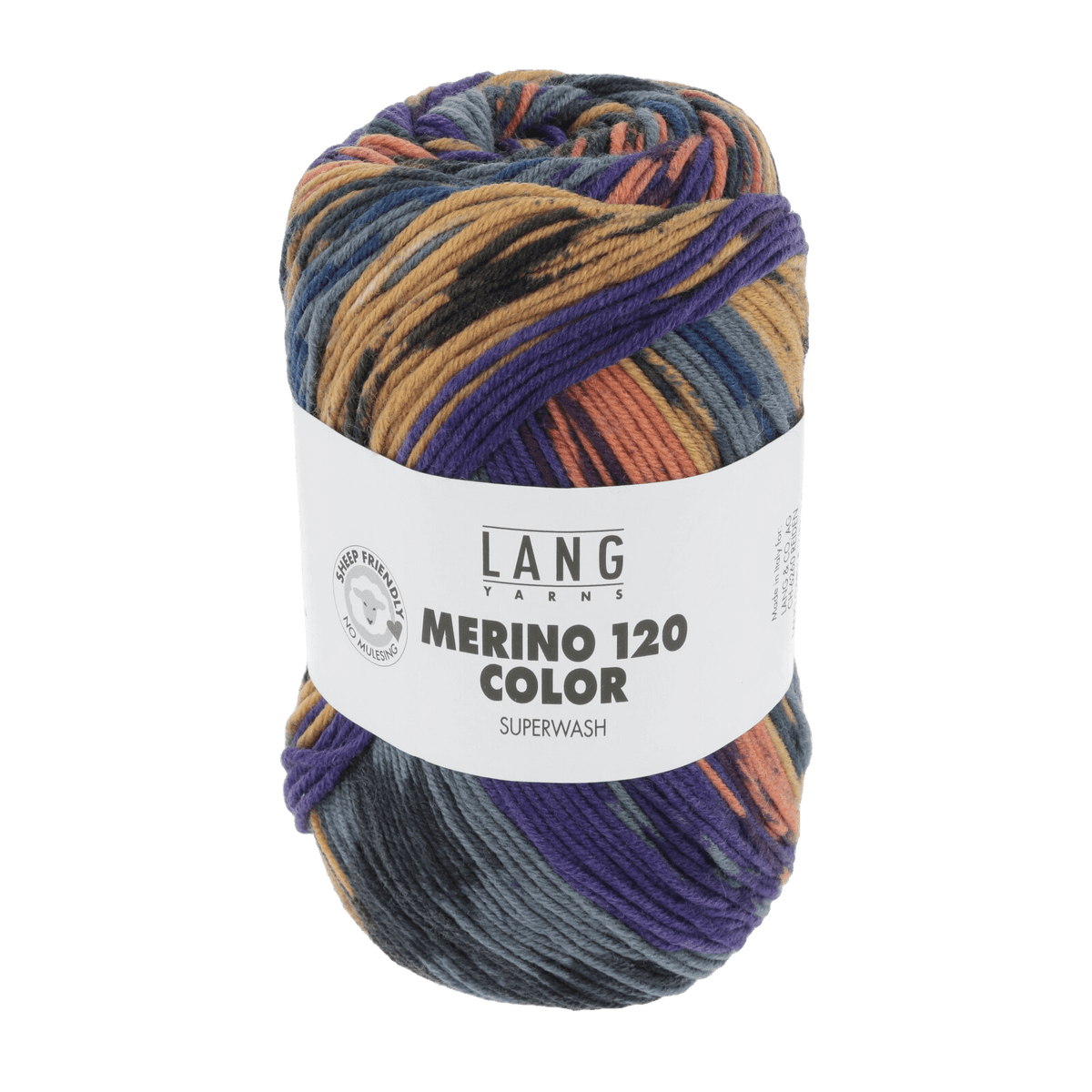 Lang Yarns Yarn Lilac / Orange / Mustard Yellow / Pigeon LANGYARNS | Merino 120 Colour | Worsted / Aran | 47