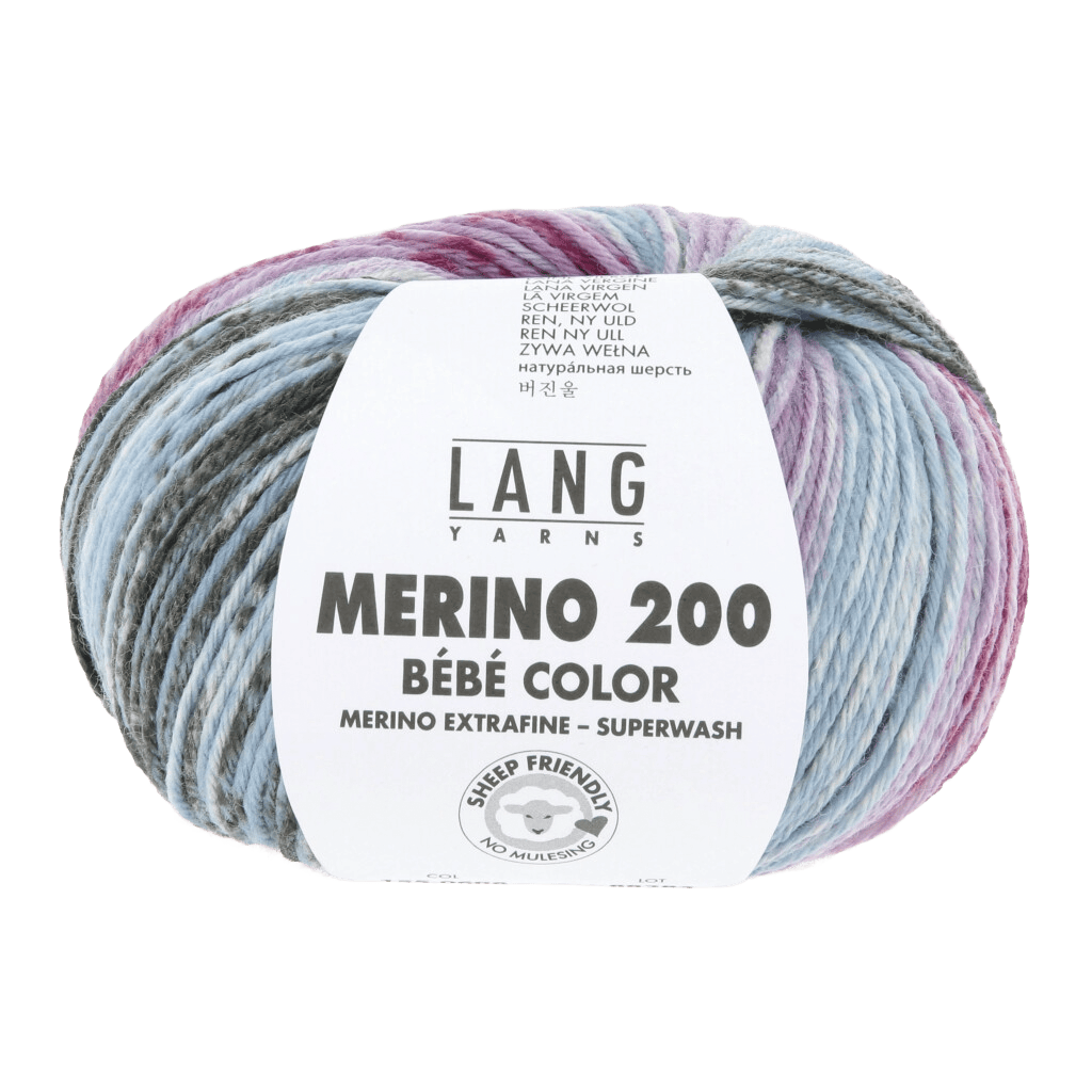 LANGYARNS Baby Wool Blue / Violet / Plum LANGYARNS | Merino 200 Bébé Colour | 4 Ply | 155