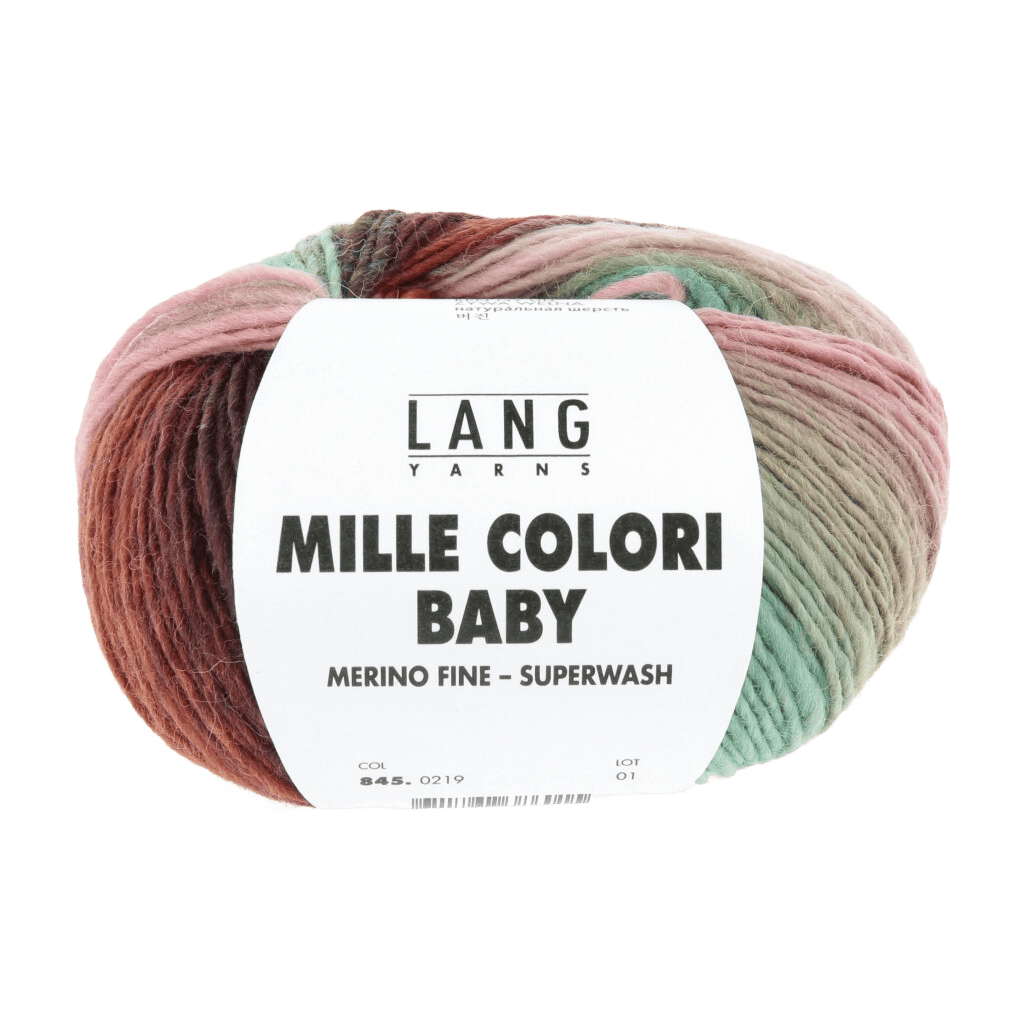 LANGYARNS Baby Wool Light Turquoise / Aubergine / Melon LANGYARNS | Mille Colori Baby | 4 Ply | 845