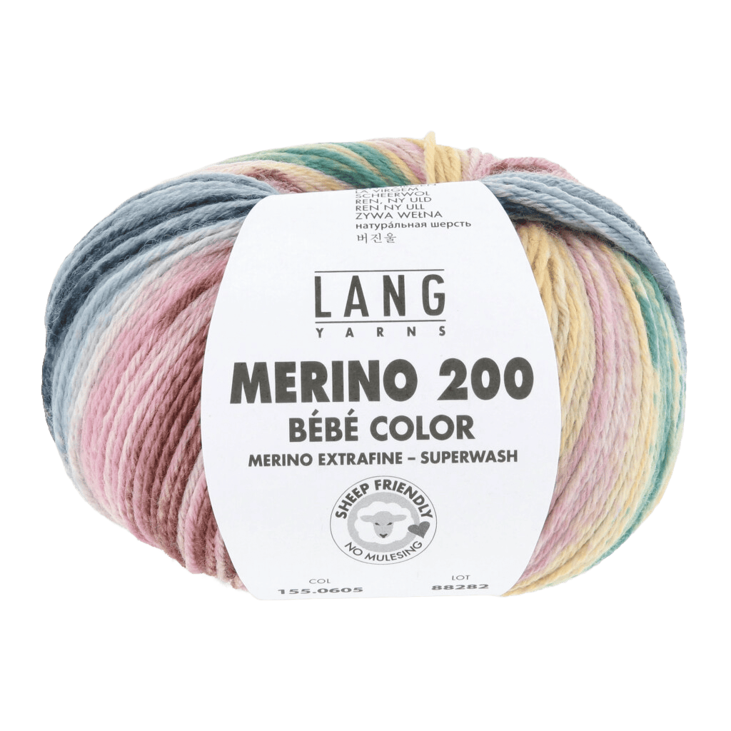 LANGYARNS Baby Wool Mauve / Jeans / Baby Yellow LANGYARNS | Merino 200 Bébé Colour | 4 Ply | 155