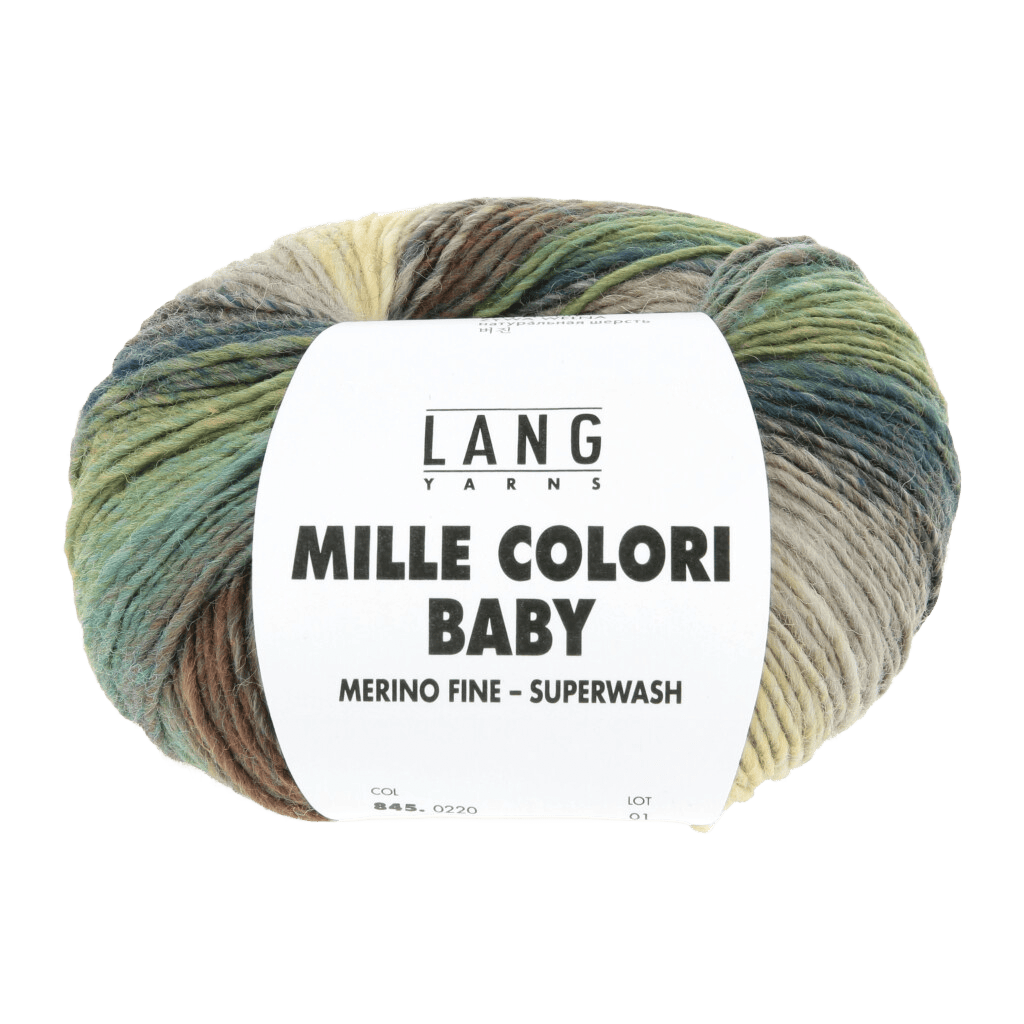 LANGYARNS Baby Wool Navy / Baby Yellow / Emerald LANGYARNS | Mille Colori Baby | 4 Ply | 845