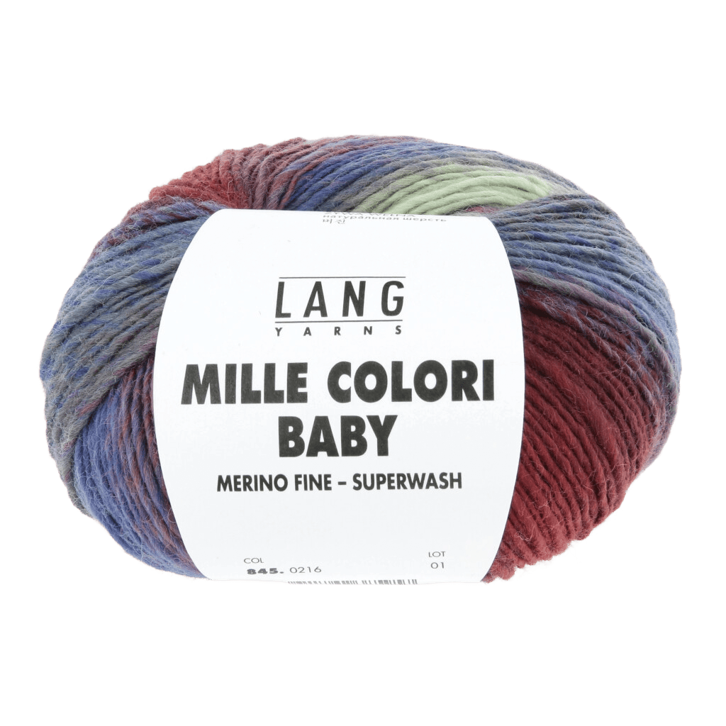 LANGYARNS Baby Wool Turquoise / Burgundy / Lavender LANGYARNS | Mille Colori Baby | 4 Ply | 845