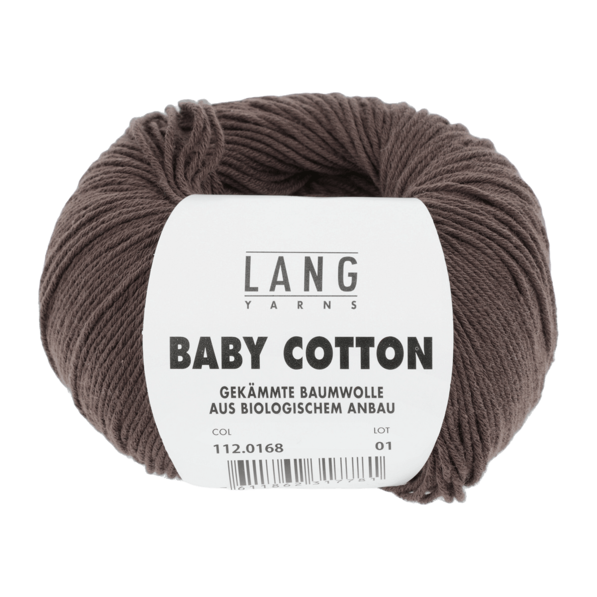 LANGYARNS Knitting Pattern 56 - 3 balls / DARK BROWN 112.0168 Cardigan with cable pattern Pattern Bundle in BABY COTTON by LANGYARNS | Punto 36-011