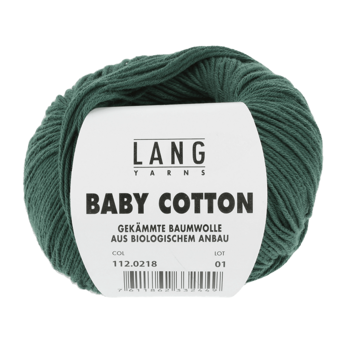 LANGYARNS Knitting Pattern 62 - 2 balls / DARK GREEN 112.0218 Sweater Pattern Bundle in BABY COTTON by LANGYARNS | Punto 36-005