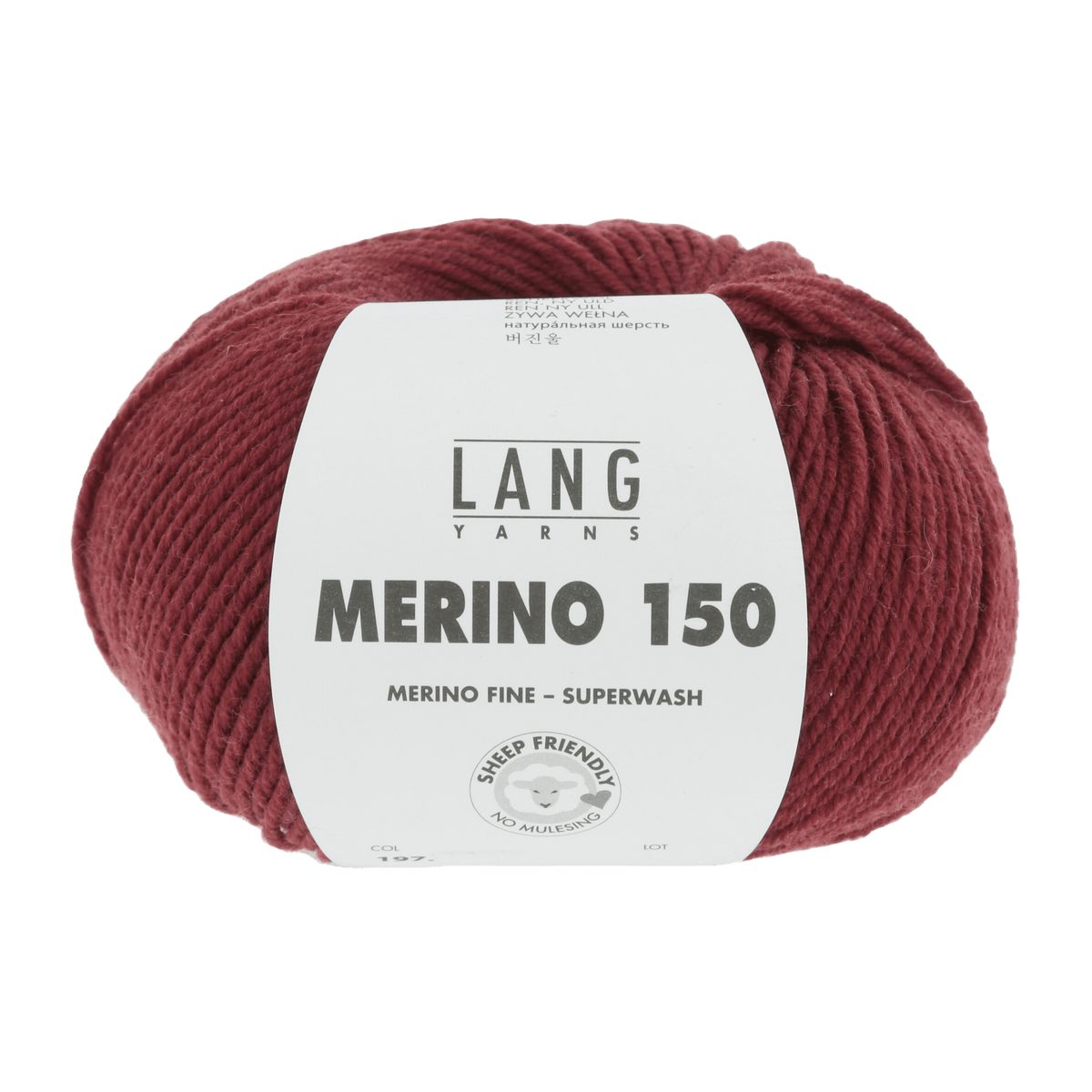 LANGYARNS Knitting Pattern 92-98 - 6 balls / dark red mélange 197.0262 Pullover Pattern Bundle in MERINO 150 by LANGYARNS | Punto 28-007