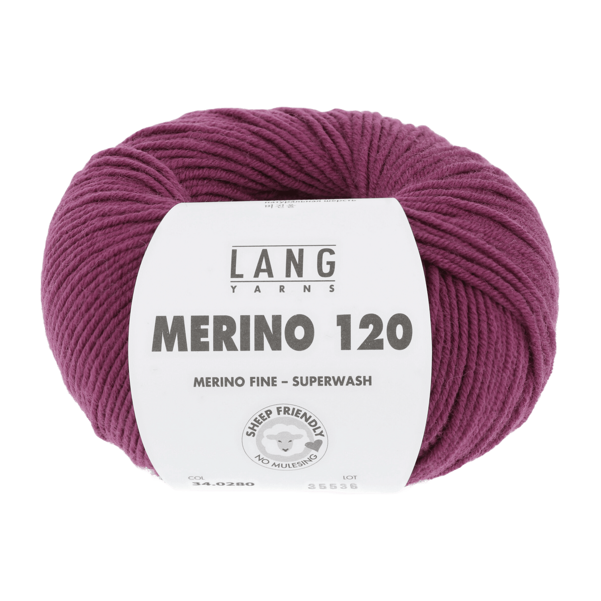 LANGYARNS Knitting Pattern Small - 10 balls / plum 34.0280 Ladies' sweater Pattern Bundle in MERINO 120 by LANGYARNS | Punto 55-004