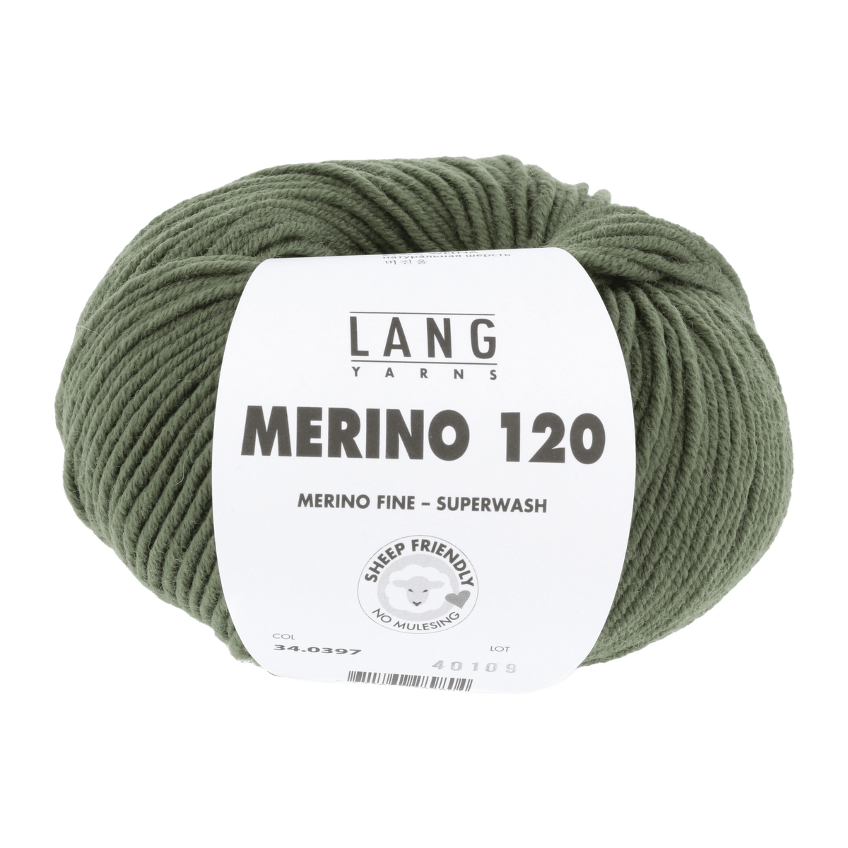 LANGYARNS Knitting Pattern Small - 12 balls / crocodile green 34.0397 ASHLEY Sweater Pattern Bundle in Merino 120 by LANGYARNS | Fatto a Mano 286-081