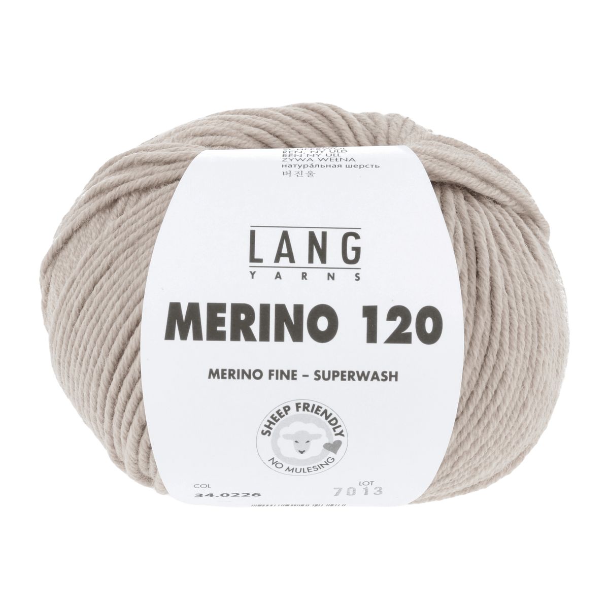 LANGYARNS Knitting Pattern Small - 13 balls / beige mélange 34.0226 COREY Cardigan Pattern Bundle in Merino 120 by LANGYARNS | Fatto a Mano 282-048