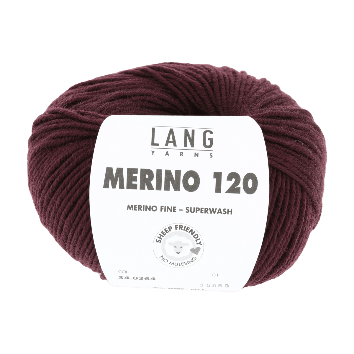 LANGYARNS Knitting Pattern Small - 13 balls / bordeaux 34.0364 COREY Cardigan Pattern Bundle in Merino 120 by LANGYARNS | Fatto a Mano 282-048