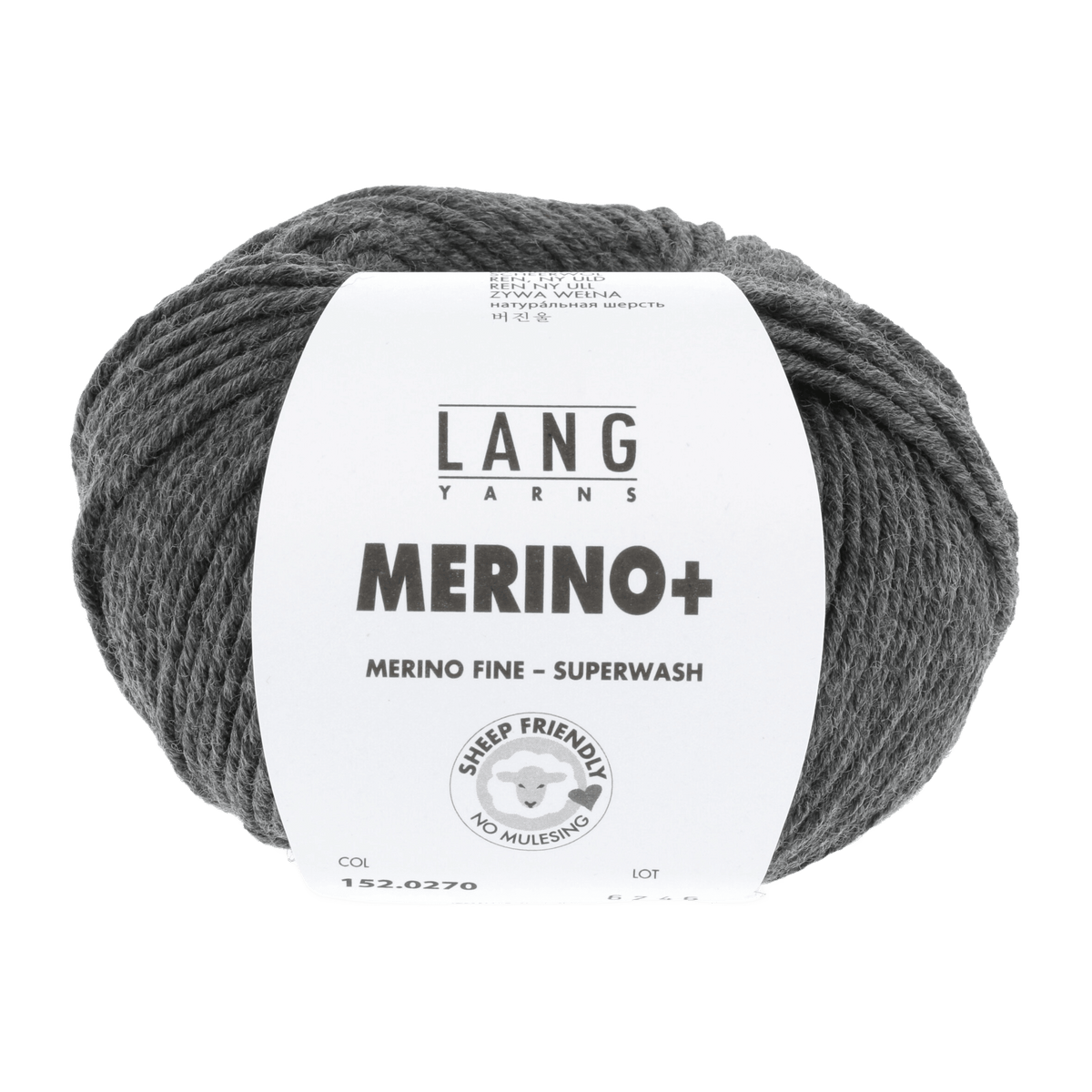 LANGYARNS Knitting Pattern Small - 13 balls / dark grey mélange 152.0270 Sweater Pattern Bundle in Merino+ by LANGYARNS | Punto 55-002