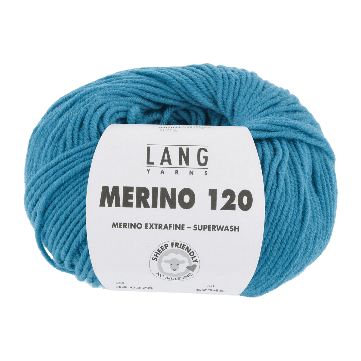 LANGYARNS Knitting Pattern Small - 13 balls / turquoise 34.0378 COREY Cardigan Pattern Bundle in Merino 120 by LANGYARNS | Fatto a Mano 282-048