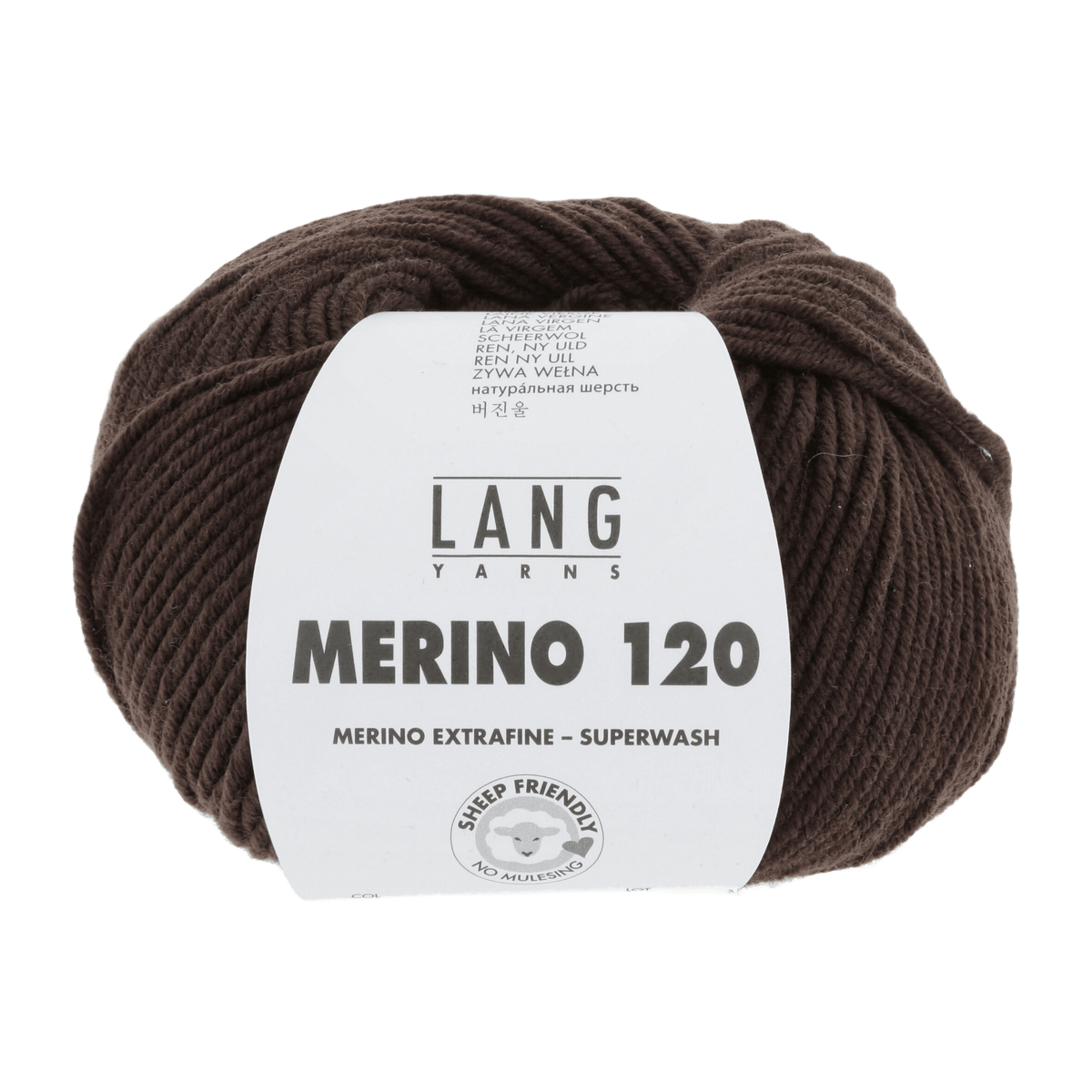 LANGYARNS Knitting Pattern Small - 15 balls / dark brown 34.0468 Zip-front jacket Pattern Bundle in MERINO 120 by LANGYARNS | Punto 55-009