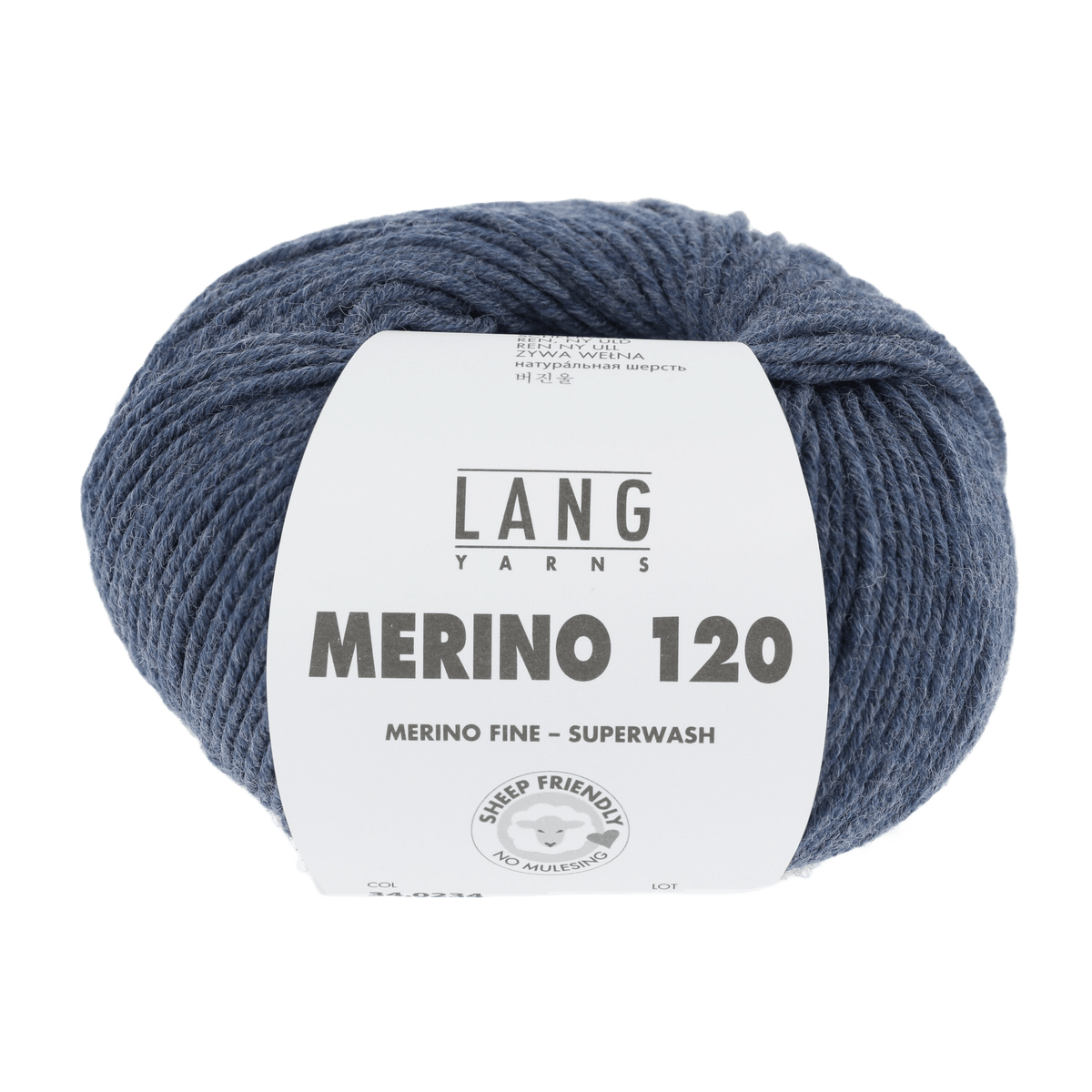 LANGYARNS Knitting Pattern Small - 15 balls / dark jeans mélange 34.0234 Zip-front jacket Pattern Bundle in MERINO 120 by LANGYARNS | Punto 55-009