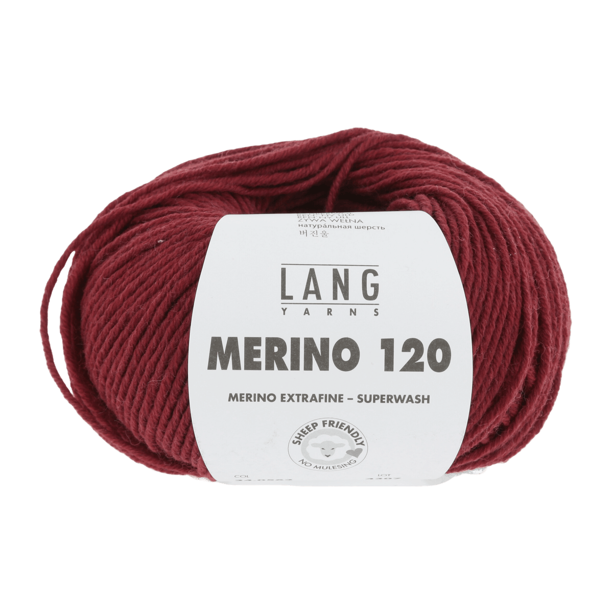 LANGYARNS Knitting Pattern Small - 15 balls / dark red mélange 34.0562 Men's sweater Pattern Bundle in MERINO 120 by LANGYARNS | Punto 55-003