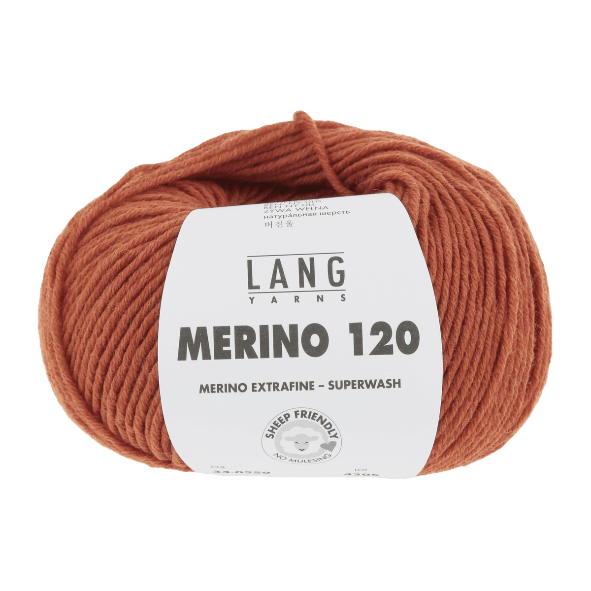 LANGYARNS Knitting Pattern Small - 15 balls / orange mélange 34.0559 Zip-front jacket Pattern Bundle in MERINO 120 by LANGYARNS | Punto 55-009