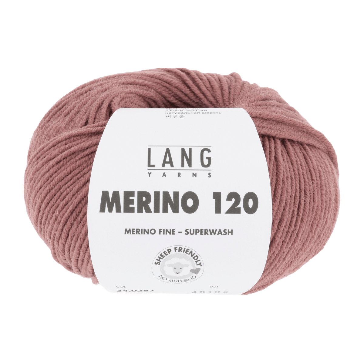 LANGYARNS Knitting Pattern Small - 15 balls / rosewood 34.0287 Zip-front jacket Pattern Bundle in MERINO 120 by LANGYARNS | Punto 55-009