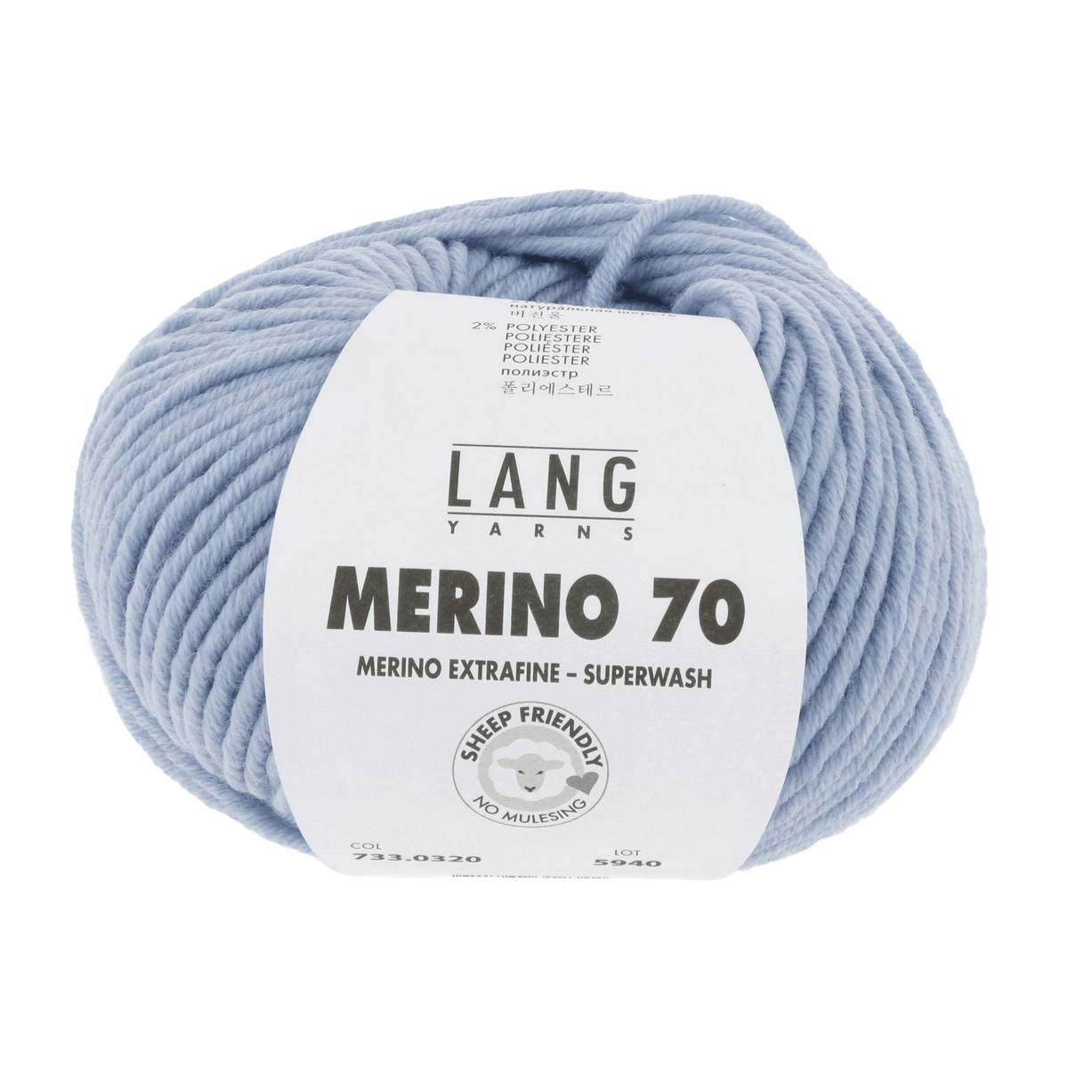 LANGYARNS Knitting Pattern Small - 17 balls / sky mélange 733.0320 Sweater Pattern Bundle in MERINO 70 by LANGYARNS | Punto 55-005