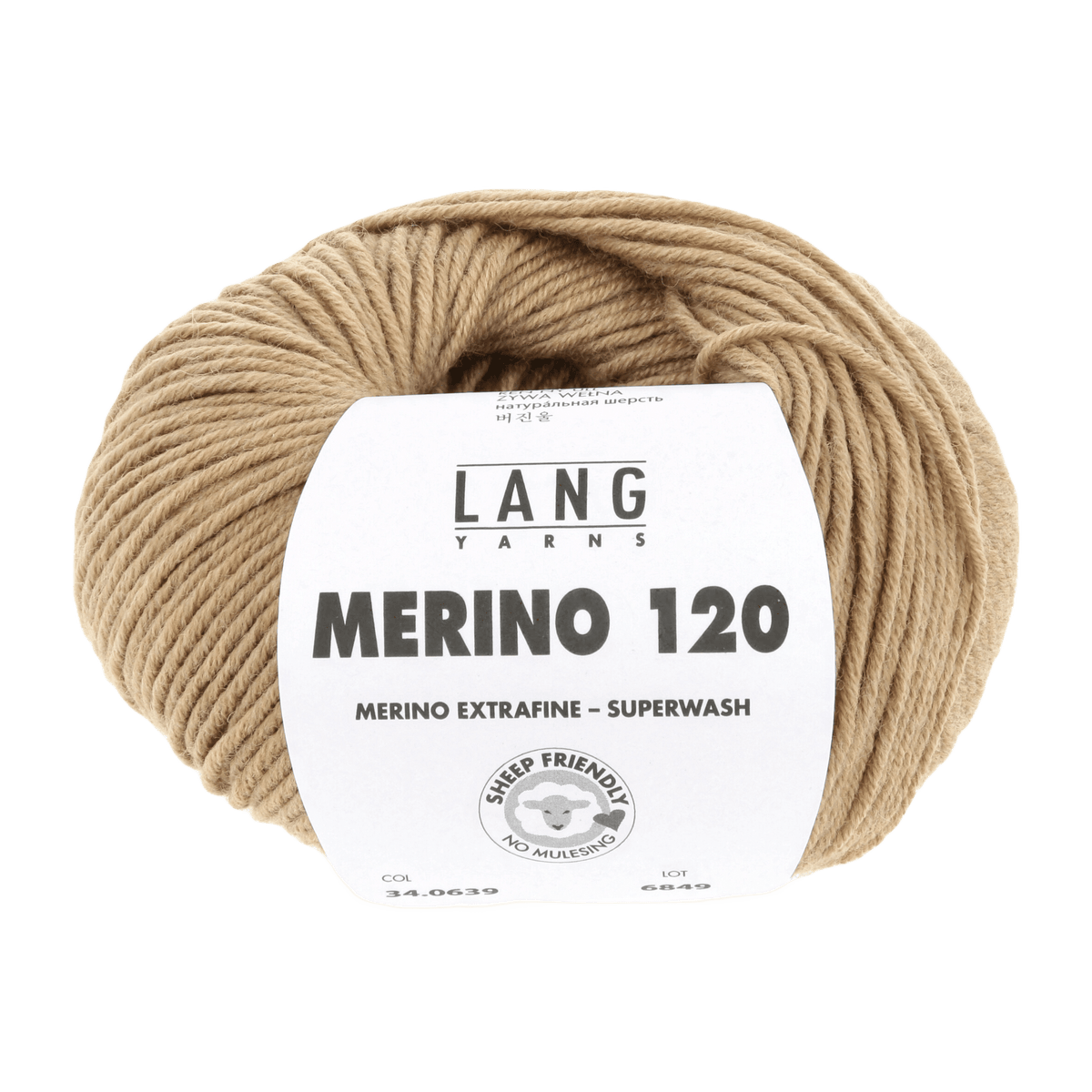 LANGYARNS Knitting Pattern Small-Medium - 14 balls / camel mélange 34.0639 SIA Unisex Cardigan Pattern Bundle in Merino 120 by LANGYARNS | Fatto a Mano 286-080
