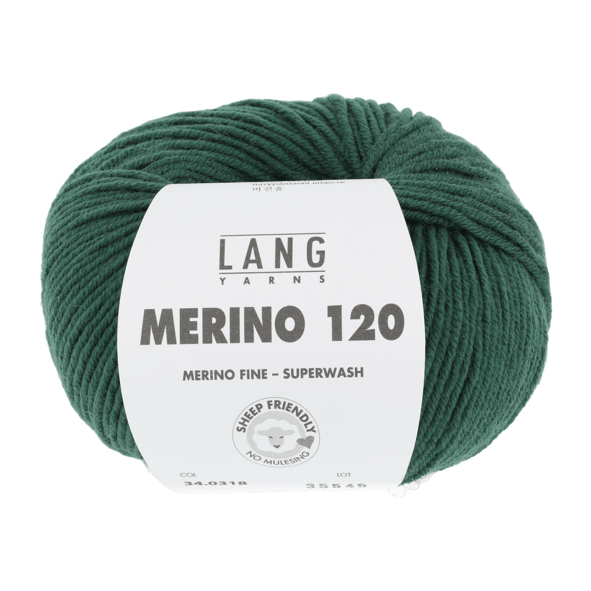 LANGYARNS Knitting Pattern Small-Medium - 14 balls / dark green 34.0318 Roll-neck pullover Pattern Bundle in MERINO 120 by LANGYARNS | Punto 55-011