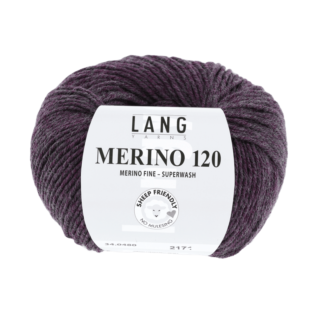 LANGYARNS Knitting Pattern Small-Medium - 14 balls / eggplant mélange 34.0480 Roll-neck pullover Pattern Bundle in MERINO 120 by LANGYARNS | Punto 55-011