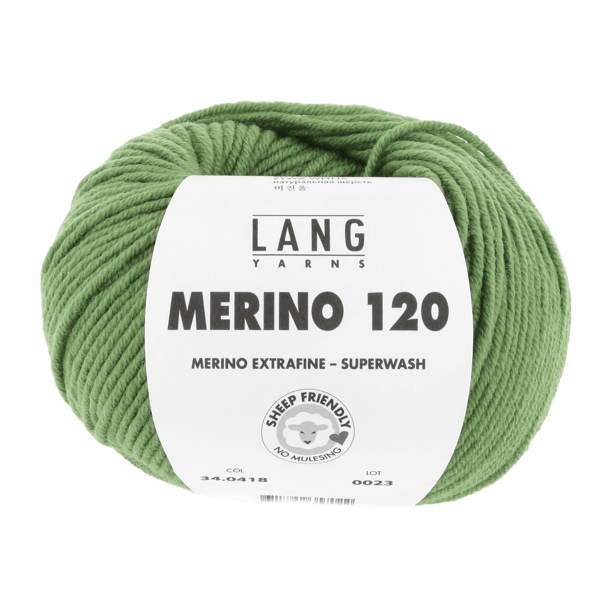 LANGYARNS Knitting Pattern Small-Medium - 14 balls / fern 34.0418 Roll-neck pullover Pattern Bundle in MERINO 120 by LANGYARNS | Punto 55-011