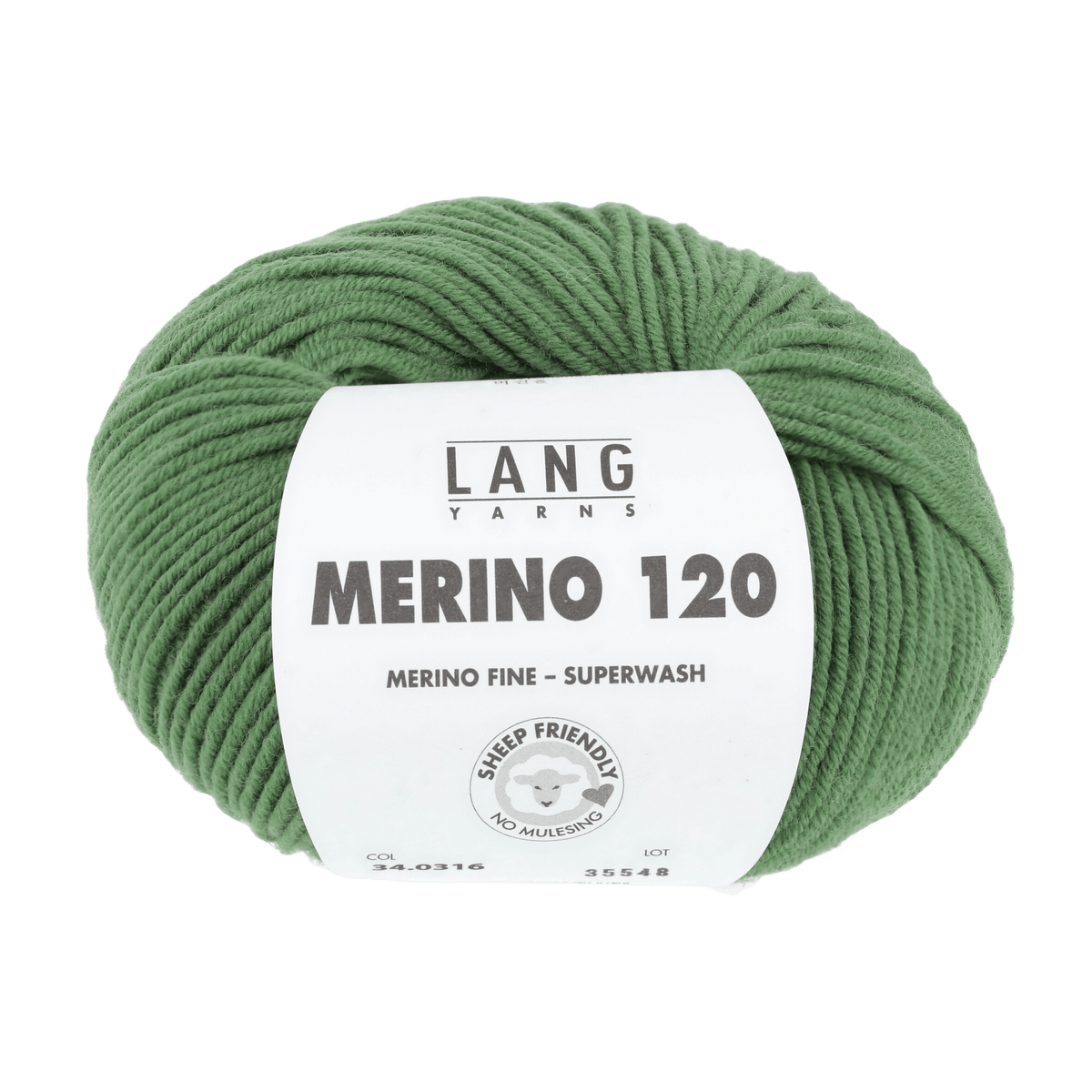 LANGYARNS Knitting Pattern Small-Medium - 14 balls / kiwi 34.0316 Roll-neck pullover Pattern Bundle in MERINO 120 by LANGYARNS | Punto 55-011
