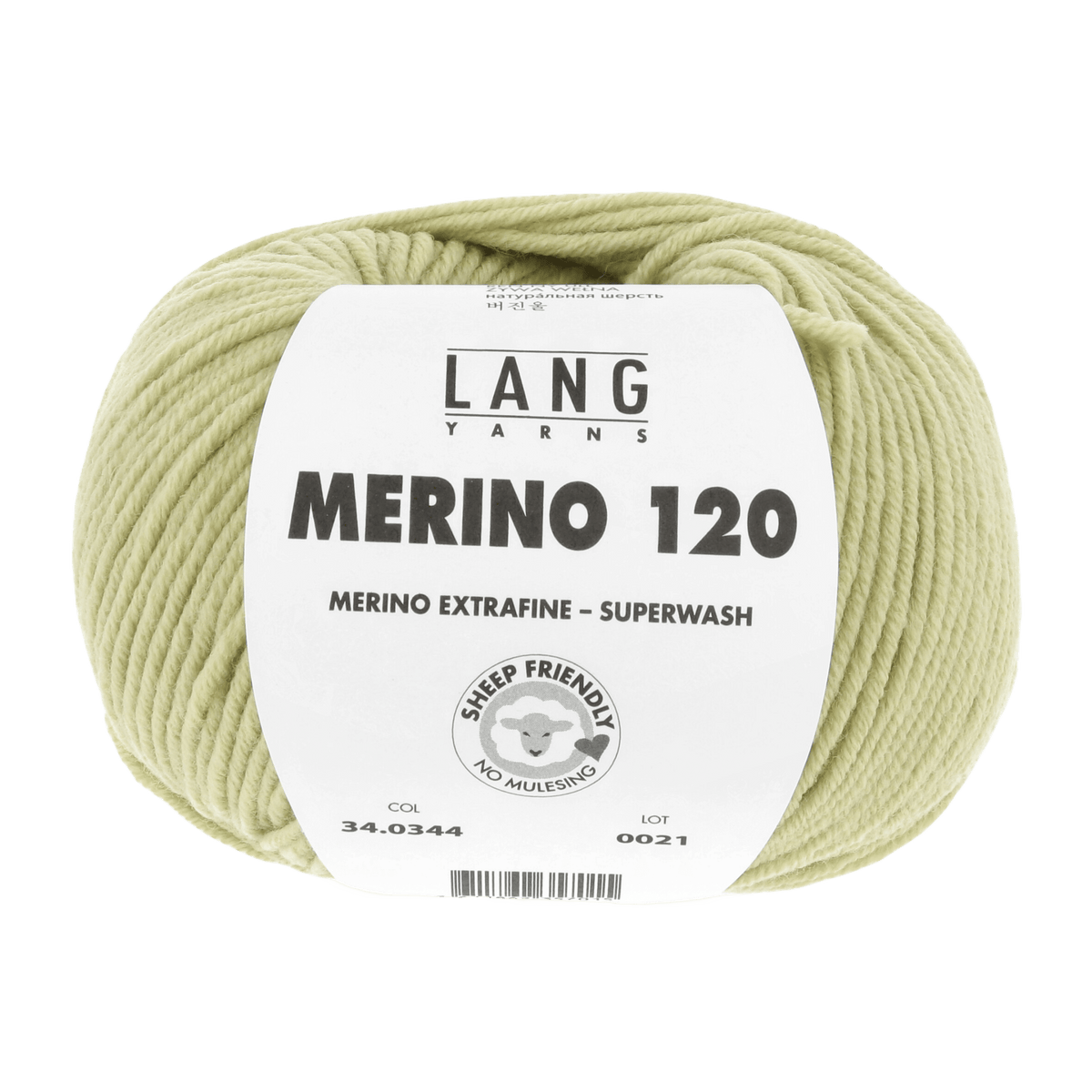 LANGYARNS Knitting Pattern Small-Medium - 14 balls / lime 34.0344 Roll-neck pullover Pattern Bundle in MERINO 120 by LANGYARNS | Punto 55-011