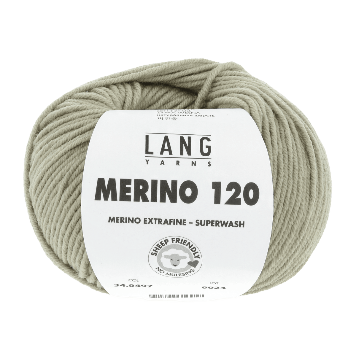 LANGYARNS Knitting Pattern Small-Medium - 14 balls / moss 34.0497 Roll-neck pullover Pattern Bundle in MERINO 120 by LANGYARNS | Punto 55-011