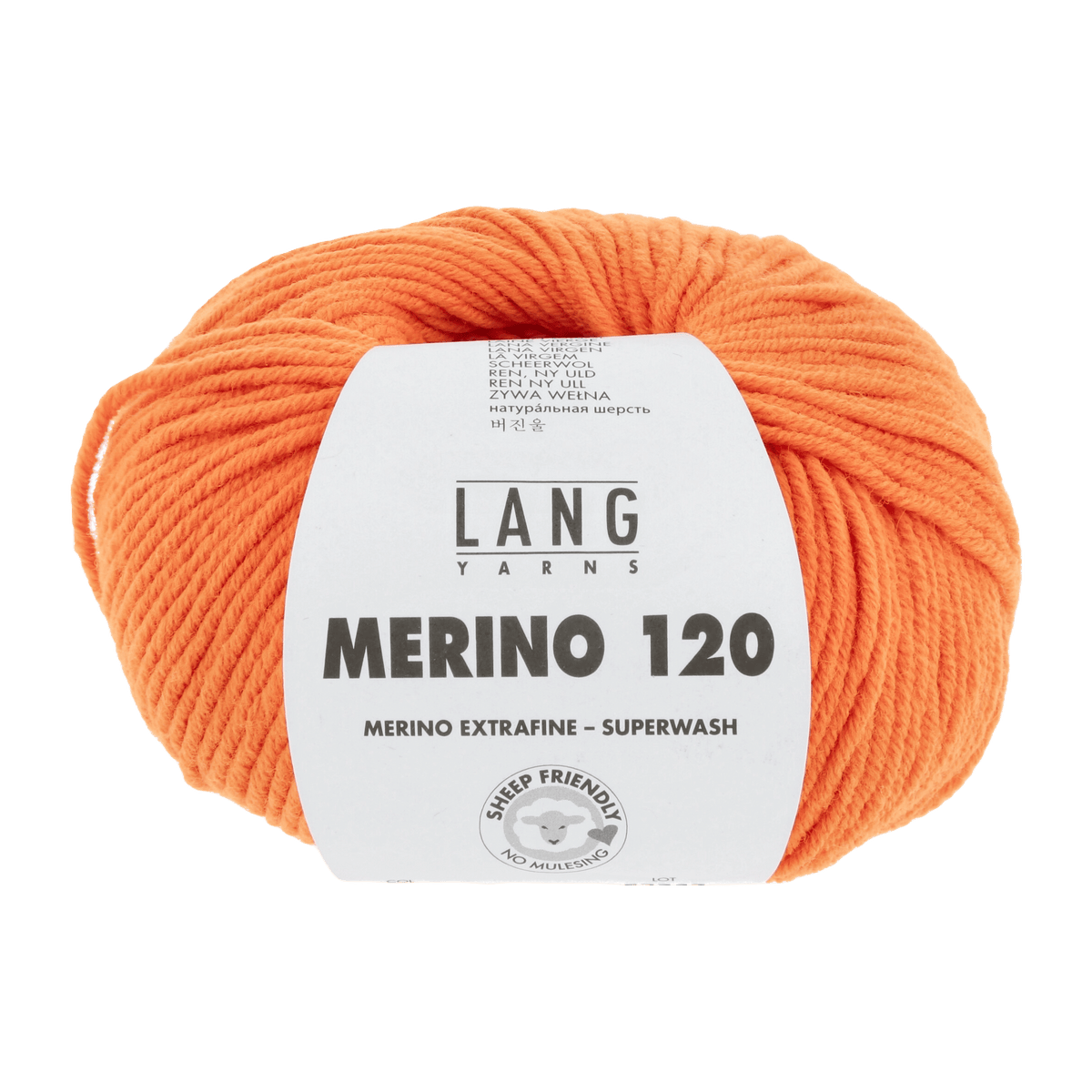LANGYARNS Knitting Pattern Small-Medium - 14 balls / orange neon 34.0659 Roll-neck pullover Pattern Bundle in MERINO 120 by LANGYARNS | Punto 55-011