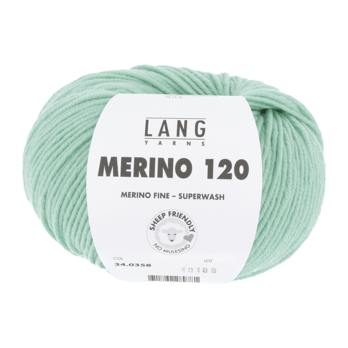 LANGYARNS Knitting Pattern Small-Medium - 14 balls / pistache 34.0358 Roll-neck pullover Pattern Bundle in MERINO 120 by LANGYARNS | Punto 55-011