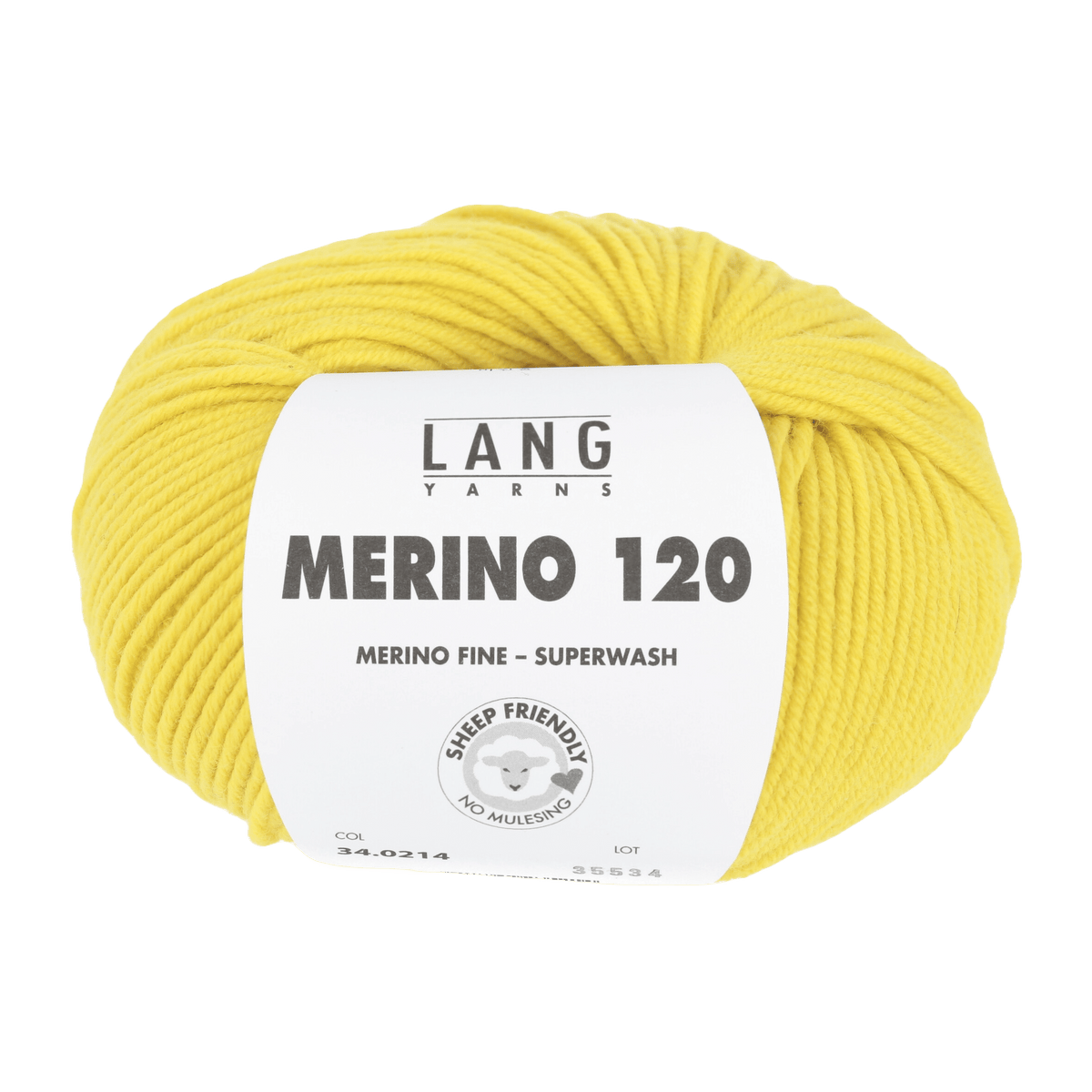 LANGYARNS Knitting Pattern Small-Medium - 14 balls / yellow 34.0214 Roll-neck pullover Pattern Bundle in MERINO 120 by LANGYARNS | Punto 55-011