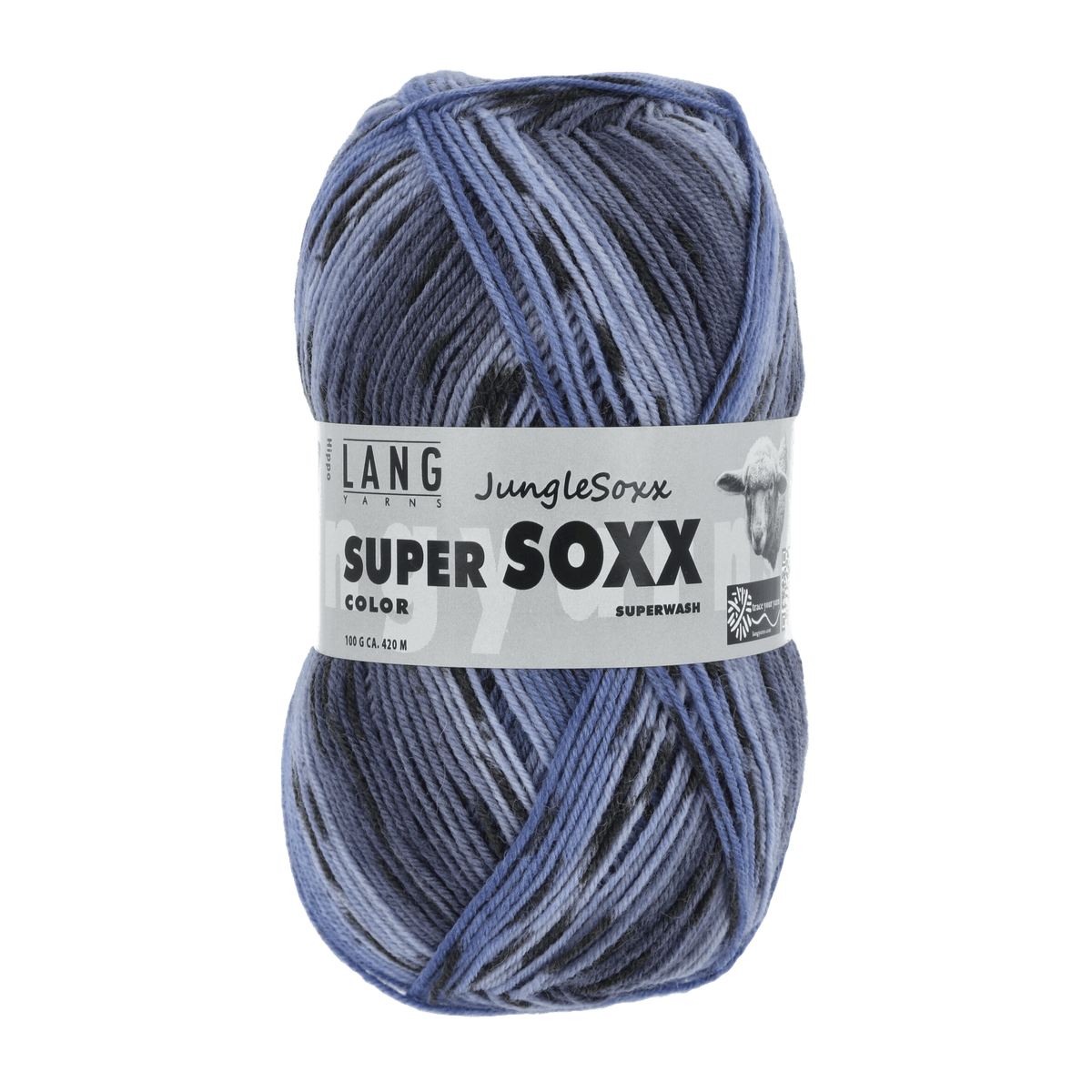 LANGYARNS Sock Yarn Blue / Black LANGYARNS | Super Soxx Colour | 4 Ply | 901