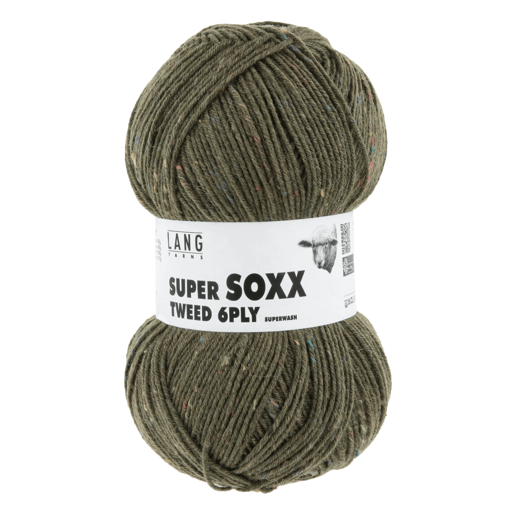 LANGYARNS Sock Yarn Crocodile Green LANGYARNS | Super Soxx Tweed | 6 Ply | 1137