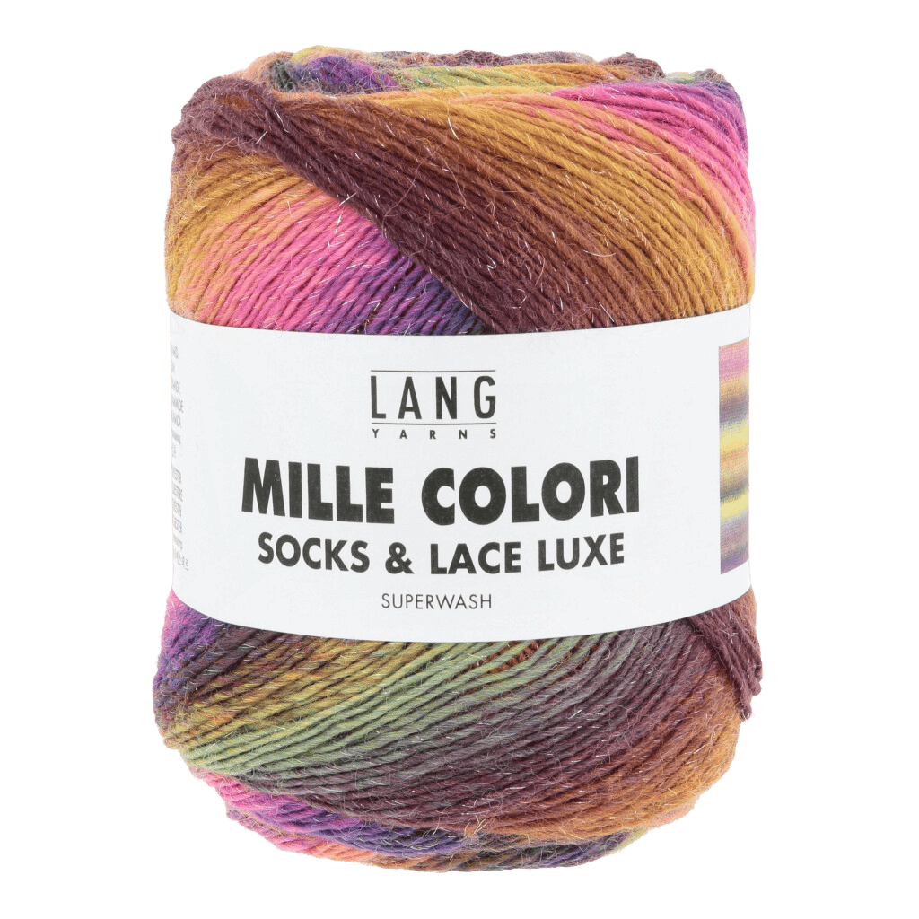 LANGYARNS Sock Yarn Hot Pink / Golden Yellow / Brown LANGYARNS | Mille Colori Socks & Lace Luxe | 4 Ply | 859