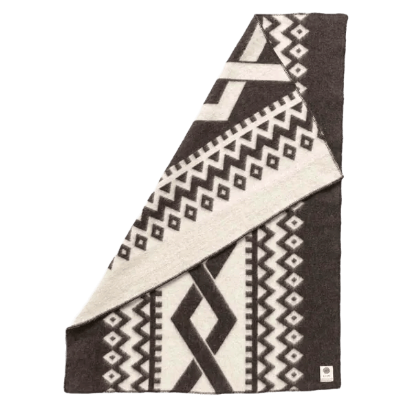 LOPI Blanket Diamonds Cream and Grey 130 x 180cm | 0401 Lopi | Hestateppi Blanket