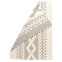 LOPI Blanket Diamonds Ecru and Grey 130 x 180cm | 0402 Lopi | Hestateppi Blanket