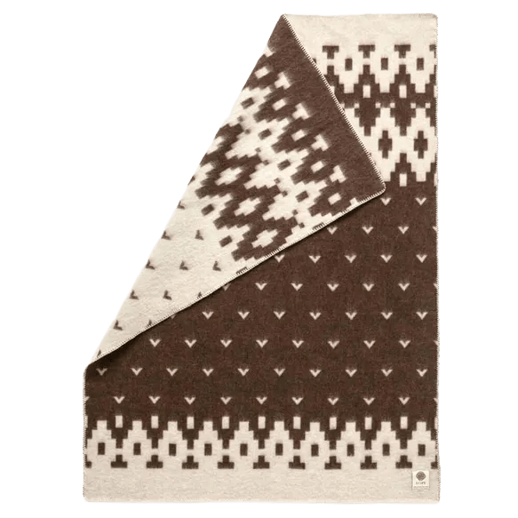 LOPI Blanket Traditional Brown and Ecru 130 x 180cm | 0501 Lopi | Hestateppi Blanket