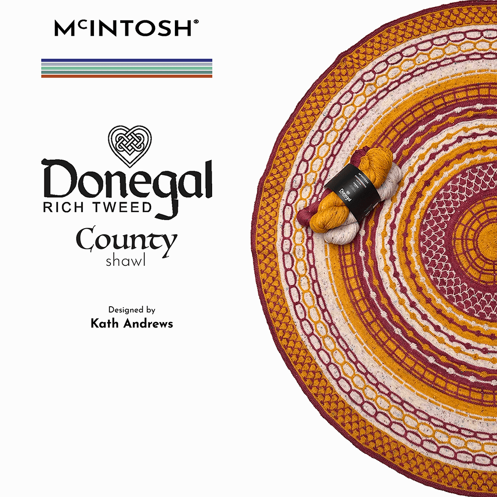 McIntosh knitting pattern 1. Northwest Ireland / No County Shawl | Donegal Rich Tweed 4-Ply | by Kath Andrews