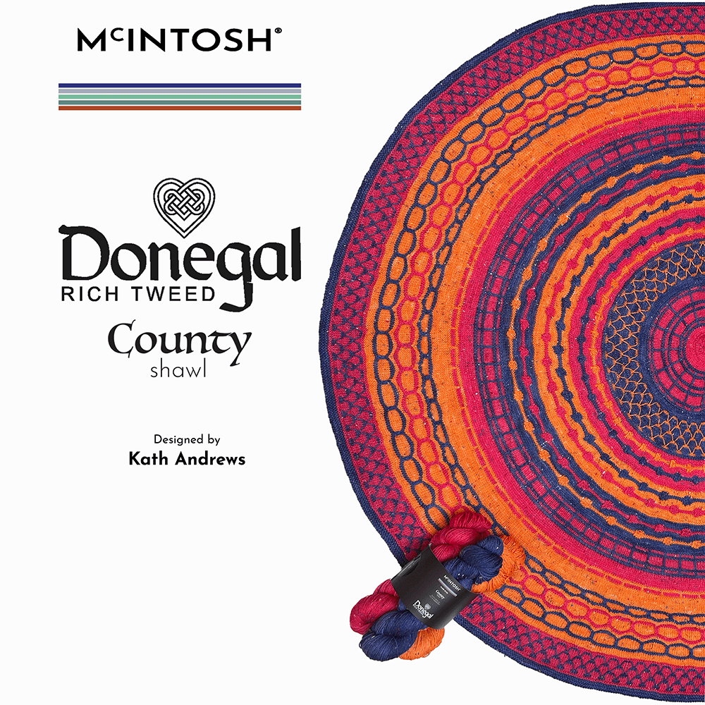 McIntosh knitting pattern 2. Great Craic an Tall Yarns / No County Shawl | Donegal Rich Tweed 4-Ply | by Kath Andrews