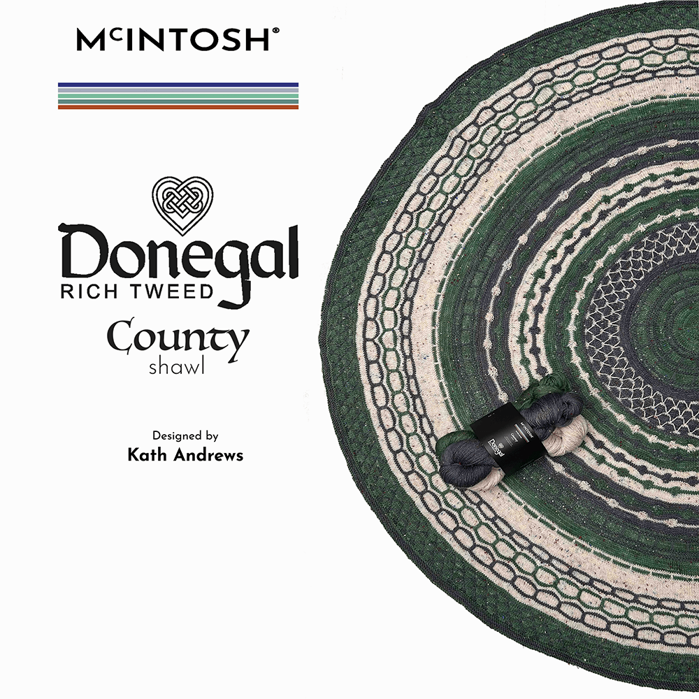 McIntosh knitting pattern 3. Celtic Landscape / No County Shawl | Donegal Rich Tweed 4-Ply | by Kath Andrews