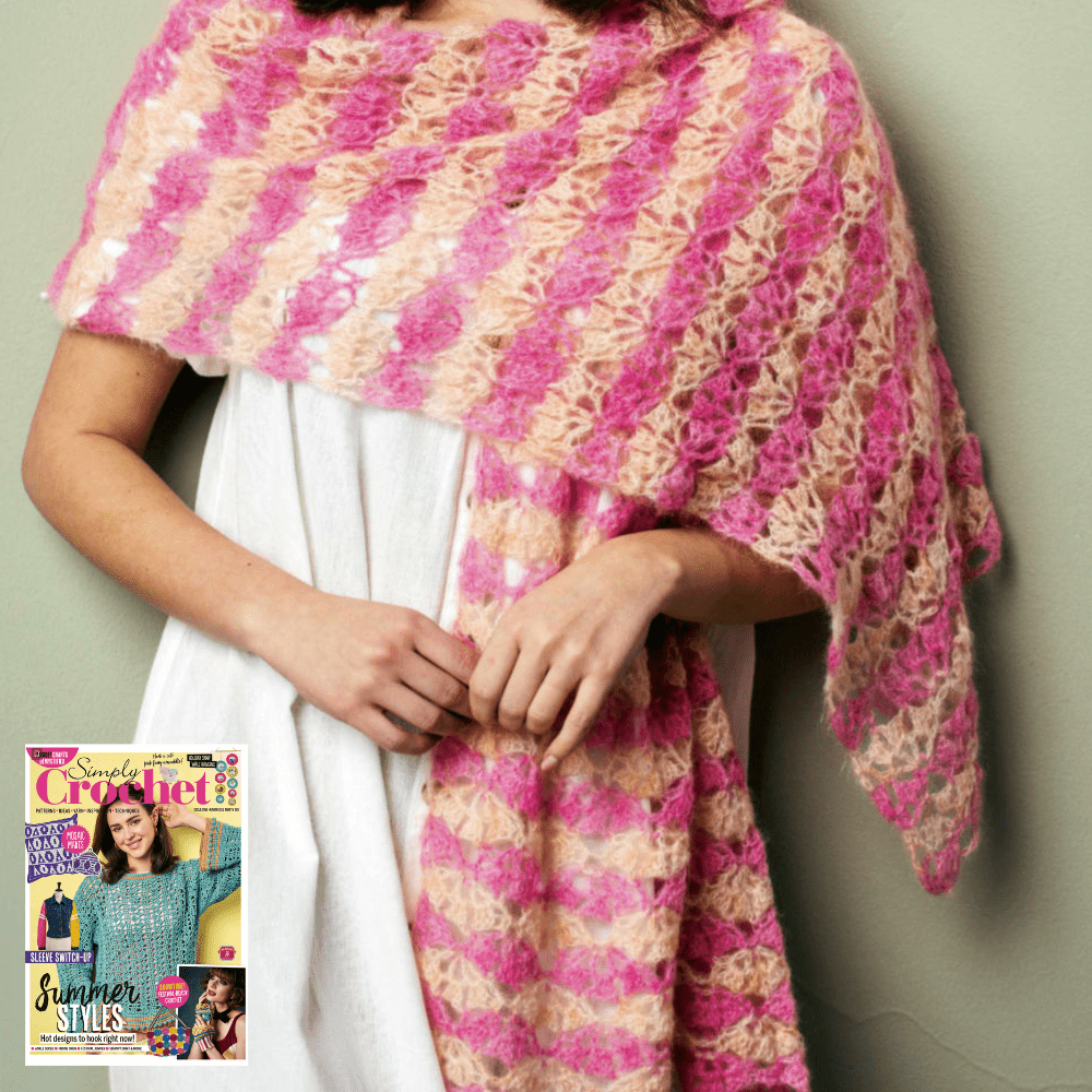 McIntosh shawl First Light  - ffluff Mindful Crochet Kit - Simply Crochet Magazine