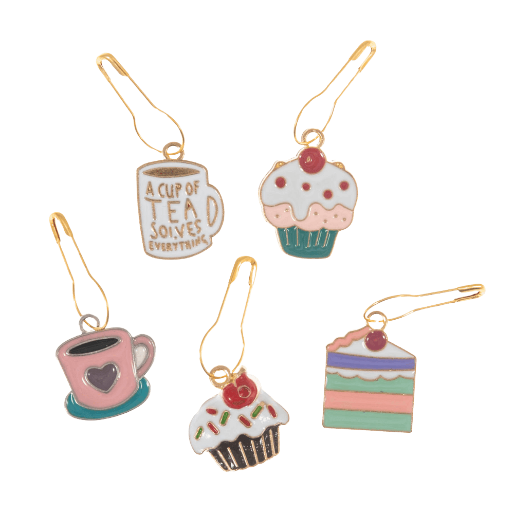 Milward Stitch Markers Tea Time Milward | Stitch Marker Charms | Metal Bulb | 5 Pack