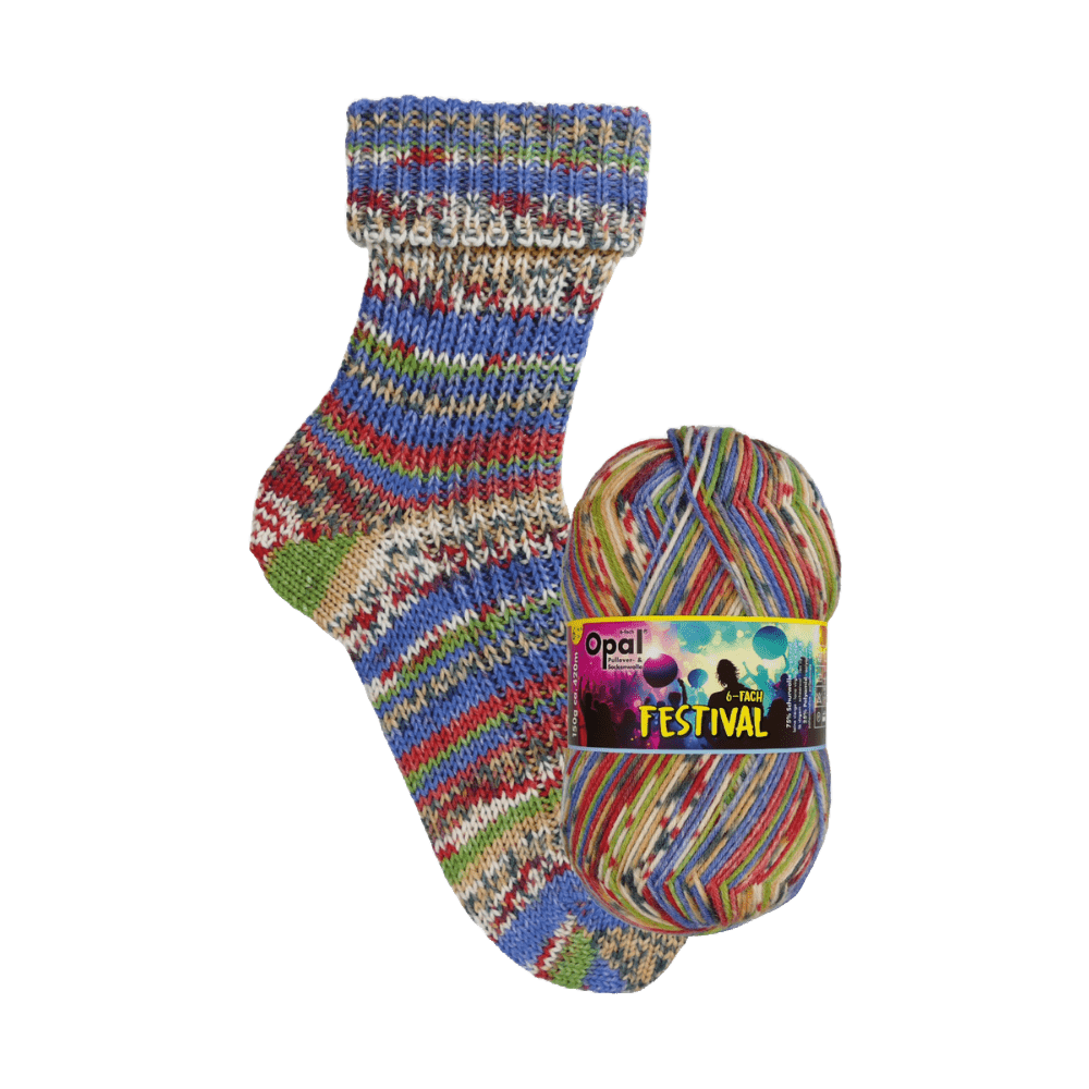 Opal Sock Yarn 11420 - Live Music (Livemusik) Opal | Sock Wool | Festival | 6-Ply