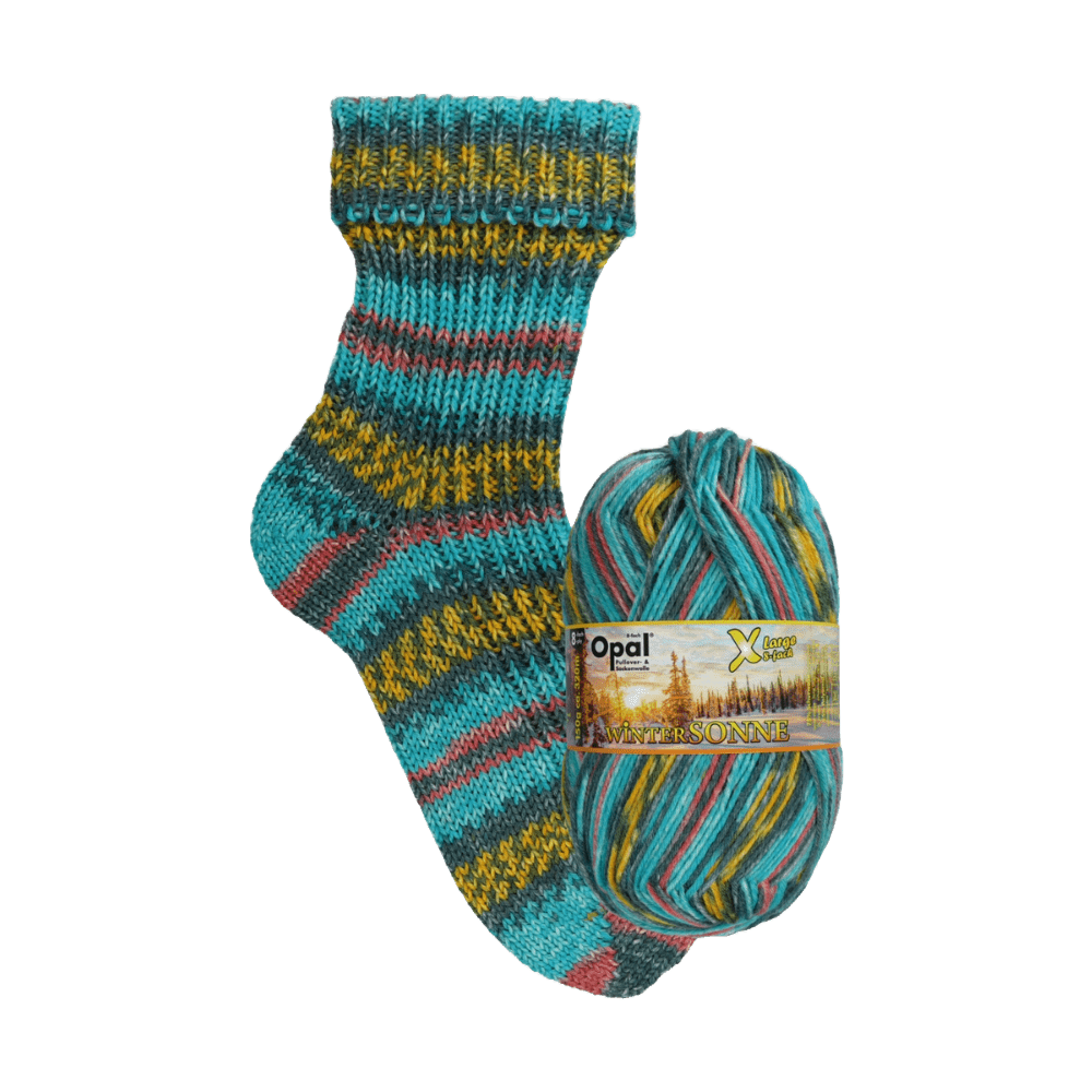 Opal Sock Yarn 11430 - Lucky Moment (Glücksmoment) Opal | Opal XL | Sock Wool | Winter Sun (Wintersonne) | 8-Ply