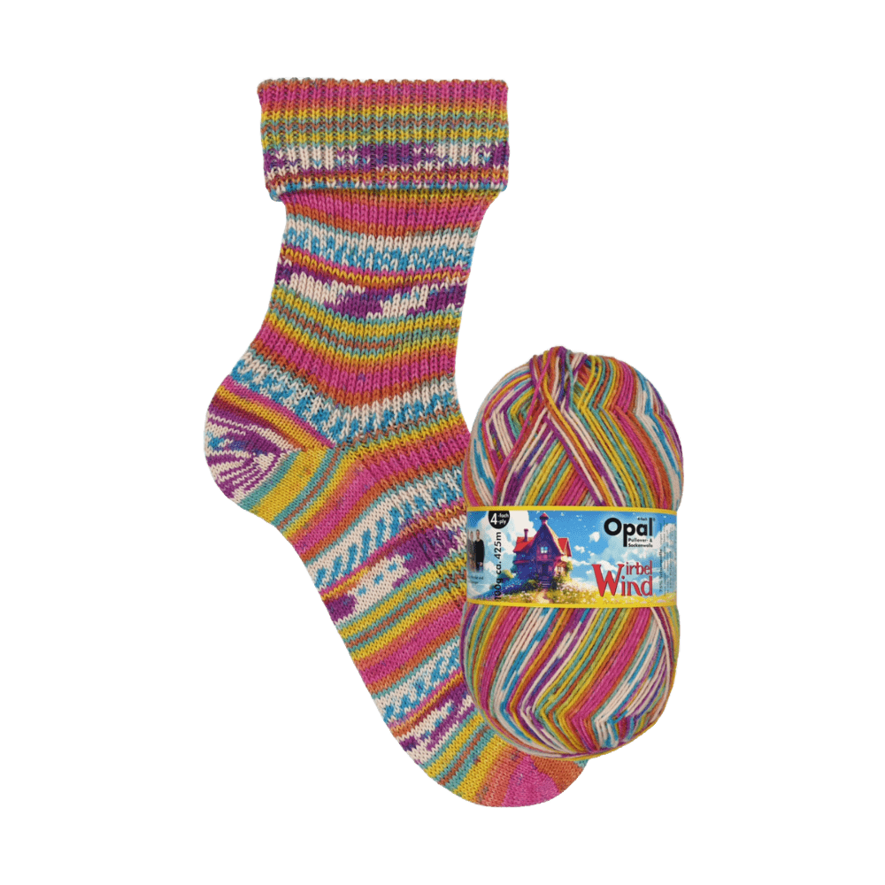 Opal Sock Yarn 11474 - Bright Rainbow (leuchtender Regenbogen) Opal | Sock Wool |  Whirlwind (Wirbelwind) | 4-Ply